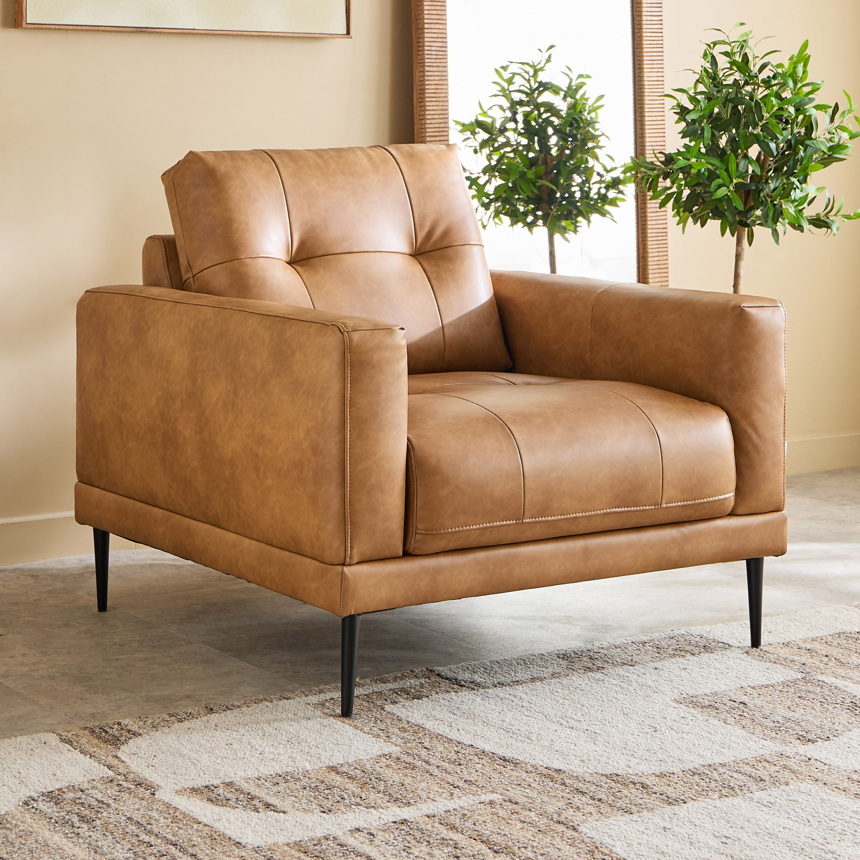 Parker Leather Air Fabric Armchair Sofa-hbxlivingroom-sofasandarmchairs-sofas-image-1