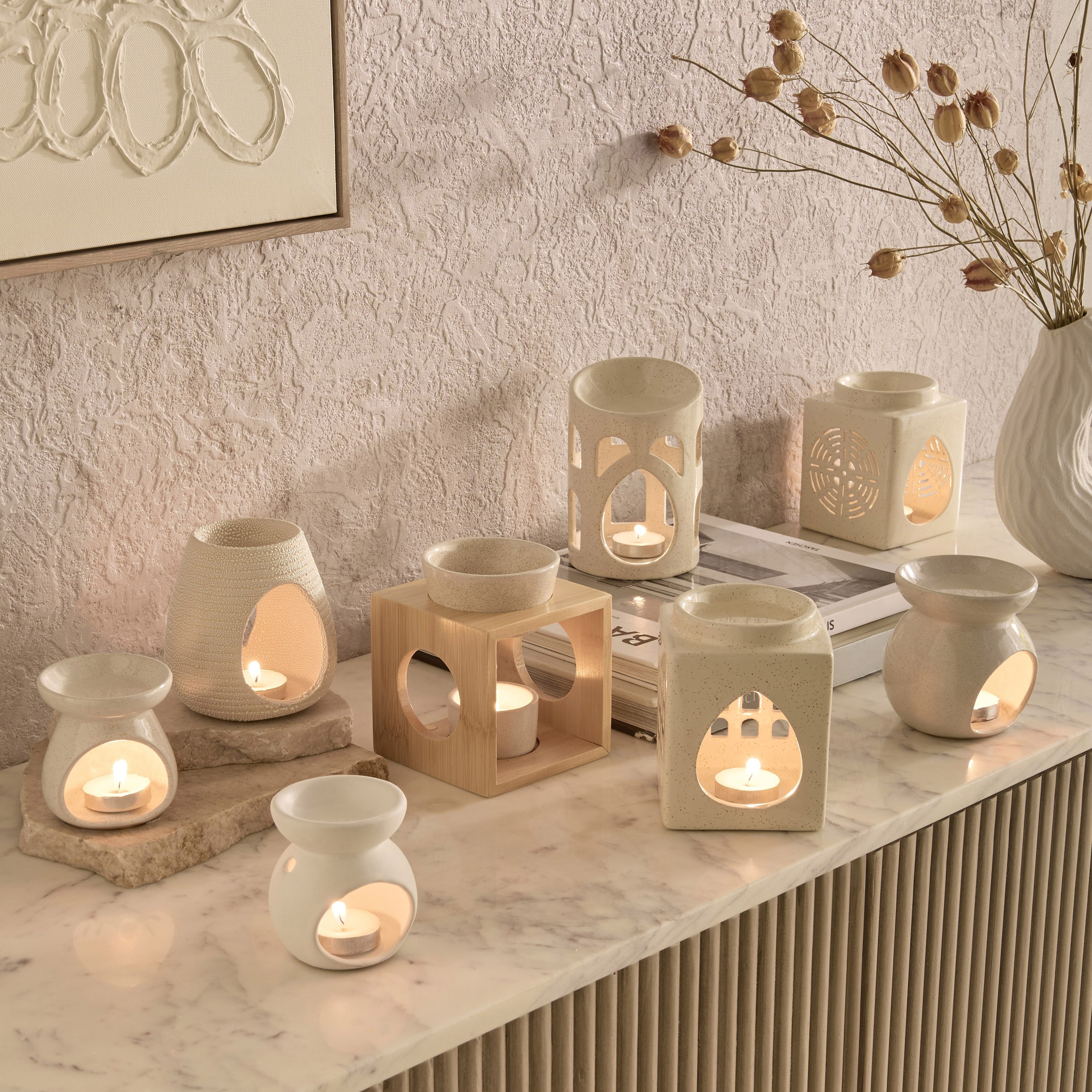 Zest Abiah Ceramic Oil Burner - 8.7x8.7x11.5 cm-hbxhomeware-hbxlivingroom-image-4
