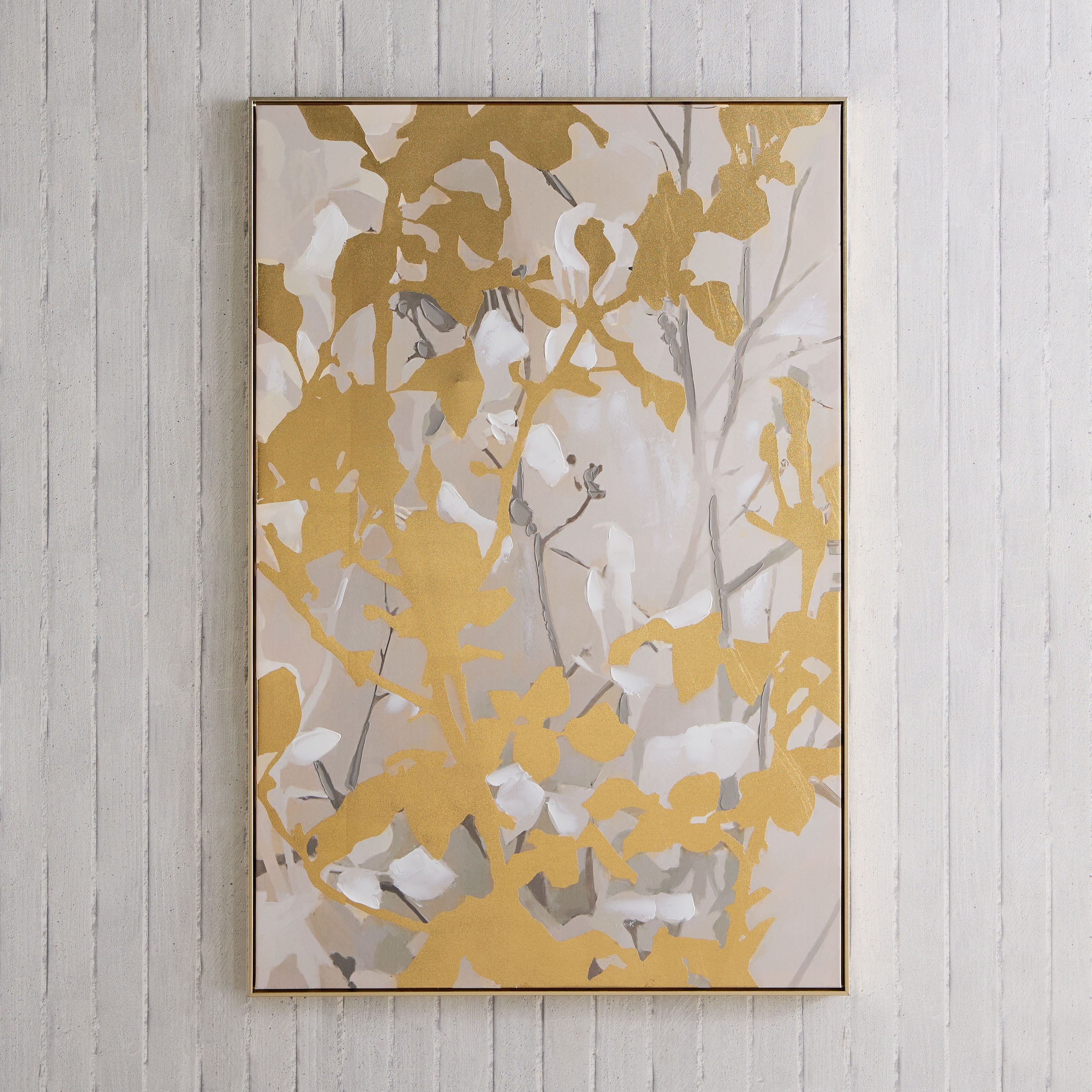Orson Framed 80% Hand-Painted Leaves Canvas Wall Art - 80x3x120 cm-PROMO_HB_AE_B1G1_250925-image-2