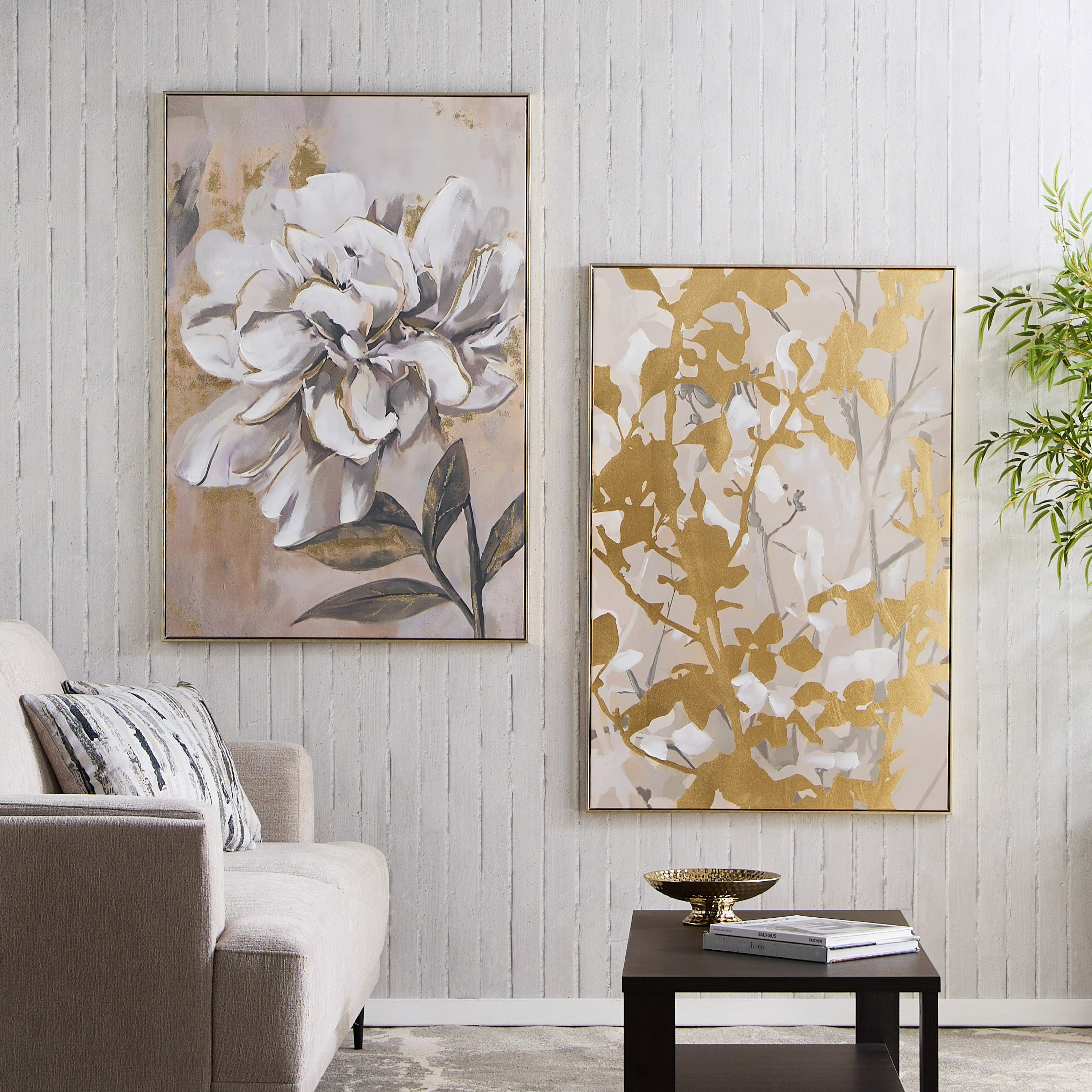 زينة حائط كانفاس مؤطرة بطبعات زهرية مرسومة يدوياً بنسبة 80% من أورسون - 80×3×120 سم-hbxhomeware-hbxdecorandfurnishings-image-3