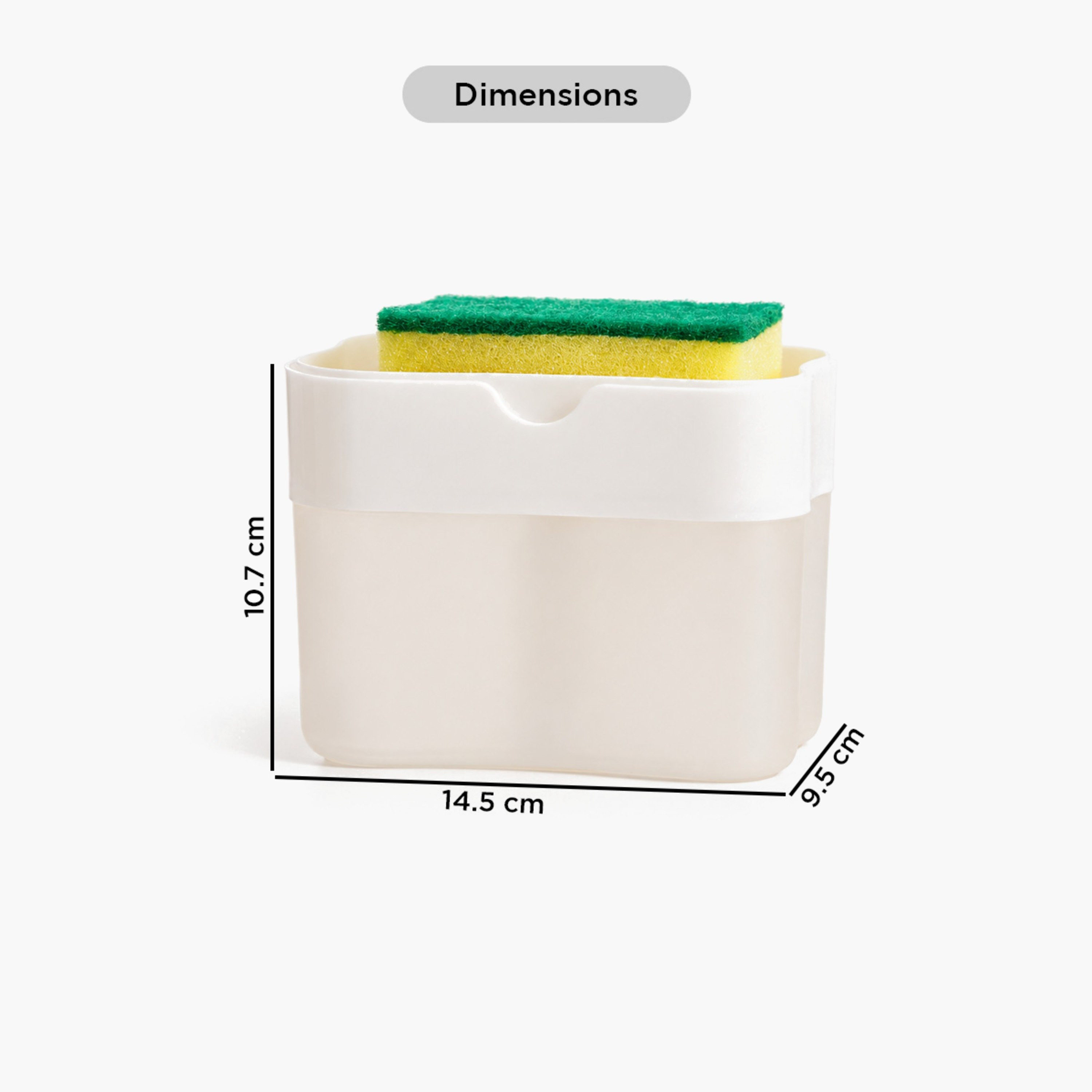 Mica 2-in-1 Soap Dispenser with Sponge - 14.5x9.5x10.7 cm-hbxbathroom-laundry-cleaningaccessories-image-8