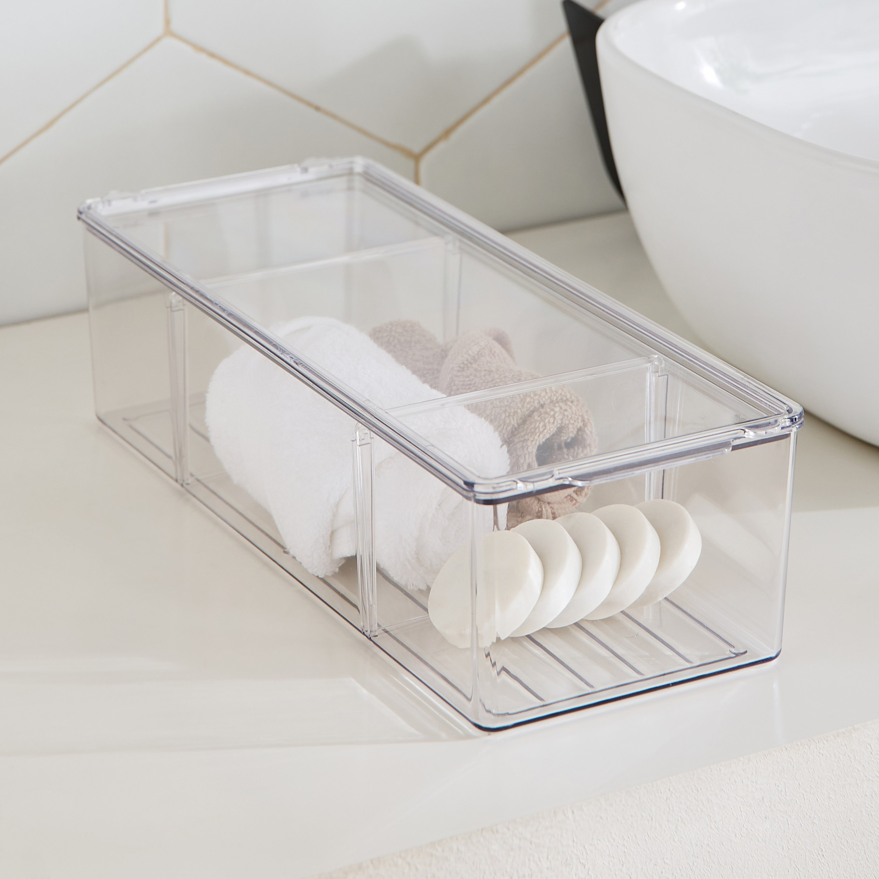 Rico 2 Removable Compartment Storage Box with Lid - 35.5x13.5x8.5 cm-hbxbedroom-bedroomaccessories-bedroomstorage-image-1