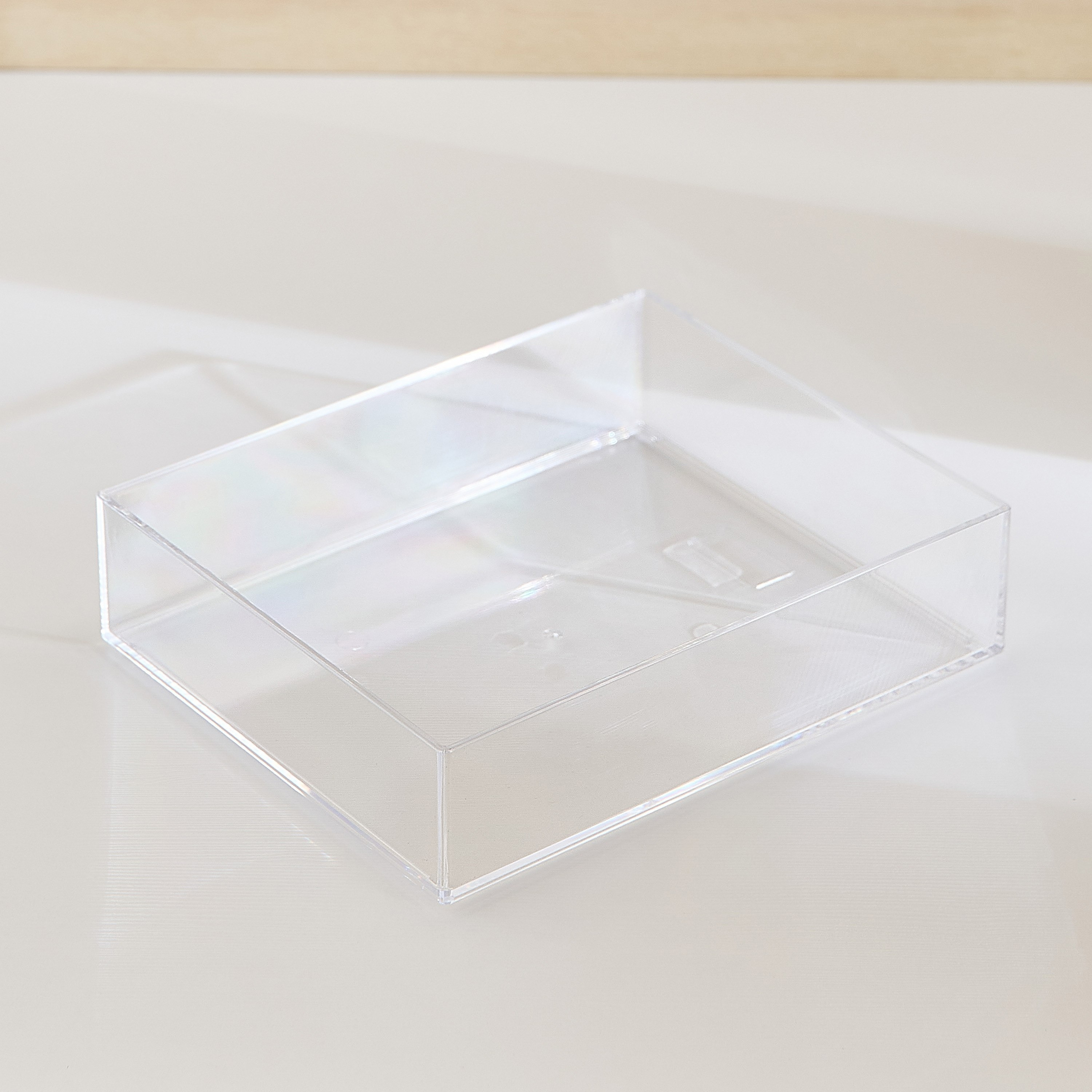 صينية تنظيم مستحضرات تجميل قابلة للتكديس - كريستال -15.6x19.1x4.8 سم-hbxbedroom-bedroomaccessories-bedroomstorage-image-2