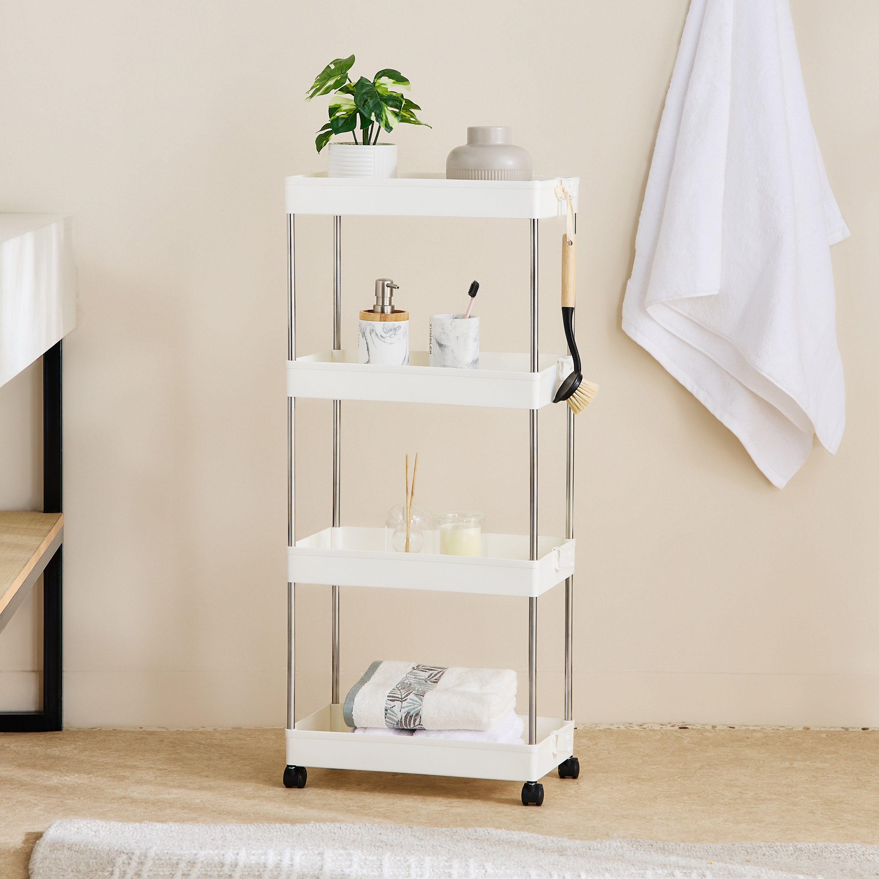 Ovio 4-Tier Storage Trolley - 40x22x86 cm-hbxbedroom-bedroomaccessories-bedroomstorage-image-1