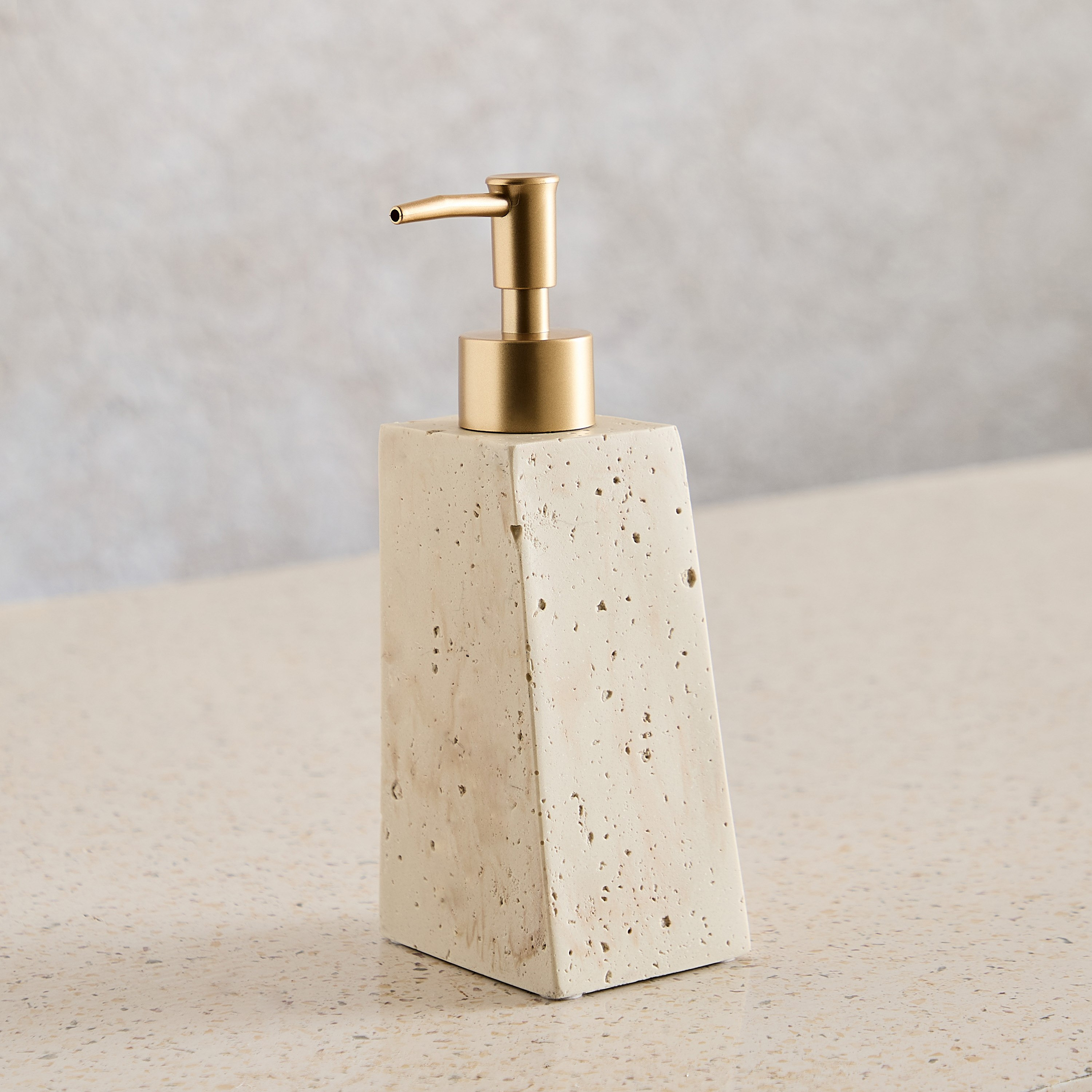Avenue Resin Travertine  Soap Dispenser 7.7x6.6x19 cm-PROMO_HB_AE_B1G1_250925-image-1