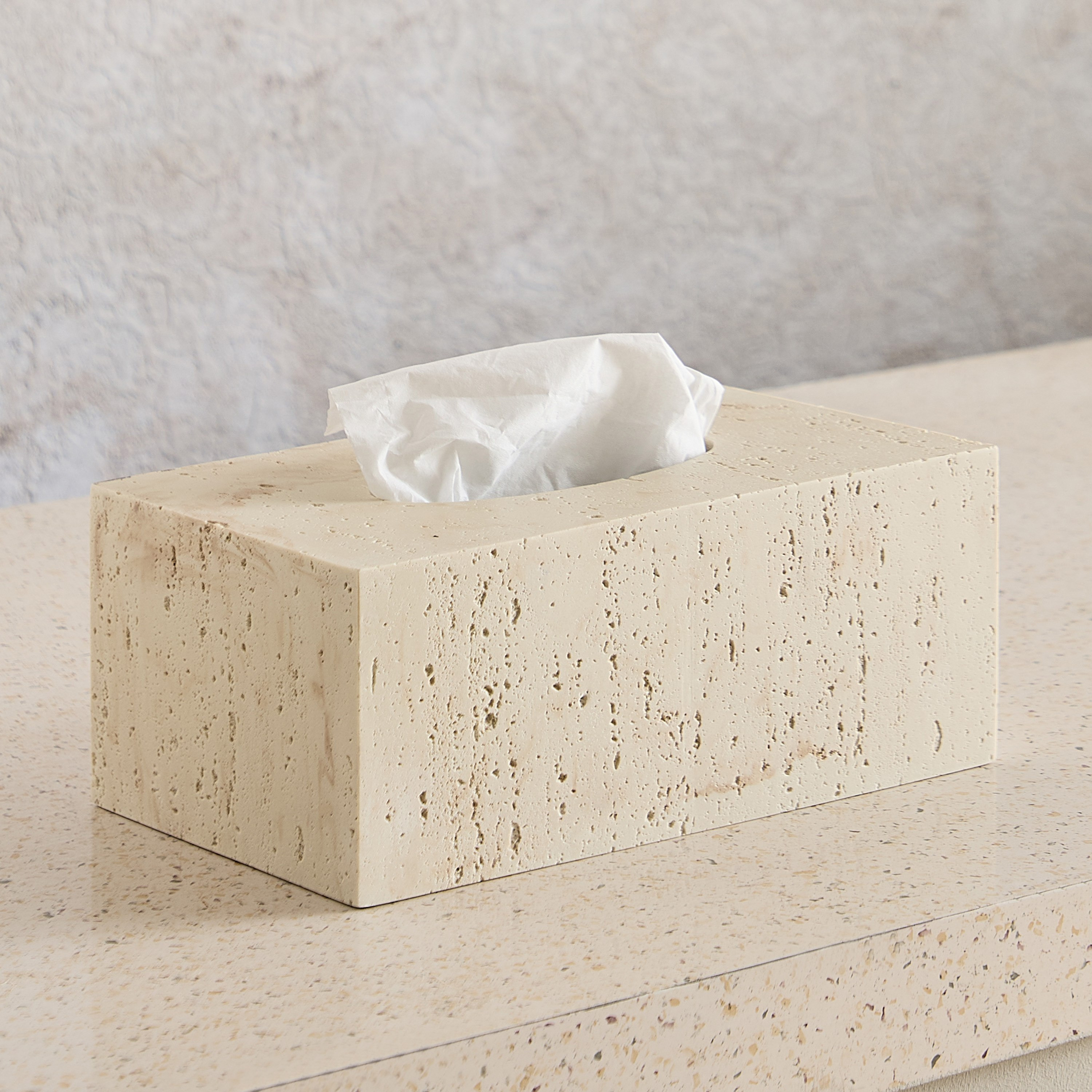 Avenue Resin Travertine Rect Tissue Box 26x15x10 cm-hbxhomeware-bathandlaundry-tissueboxesandcottonjars-image-1