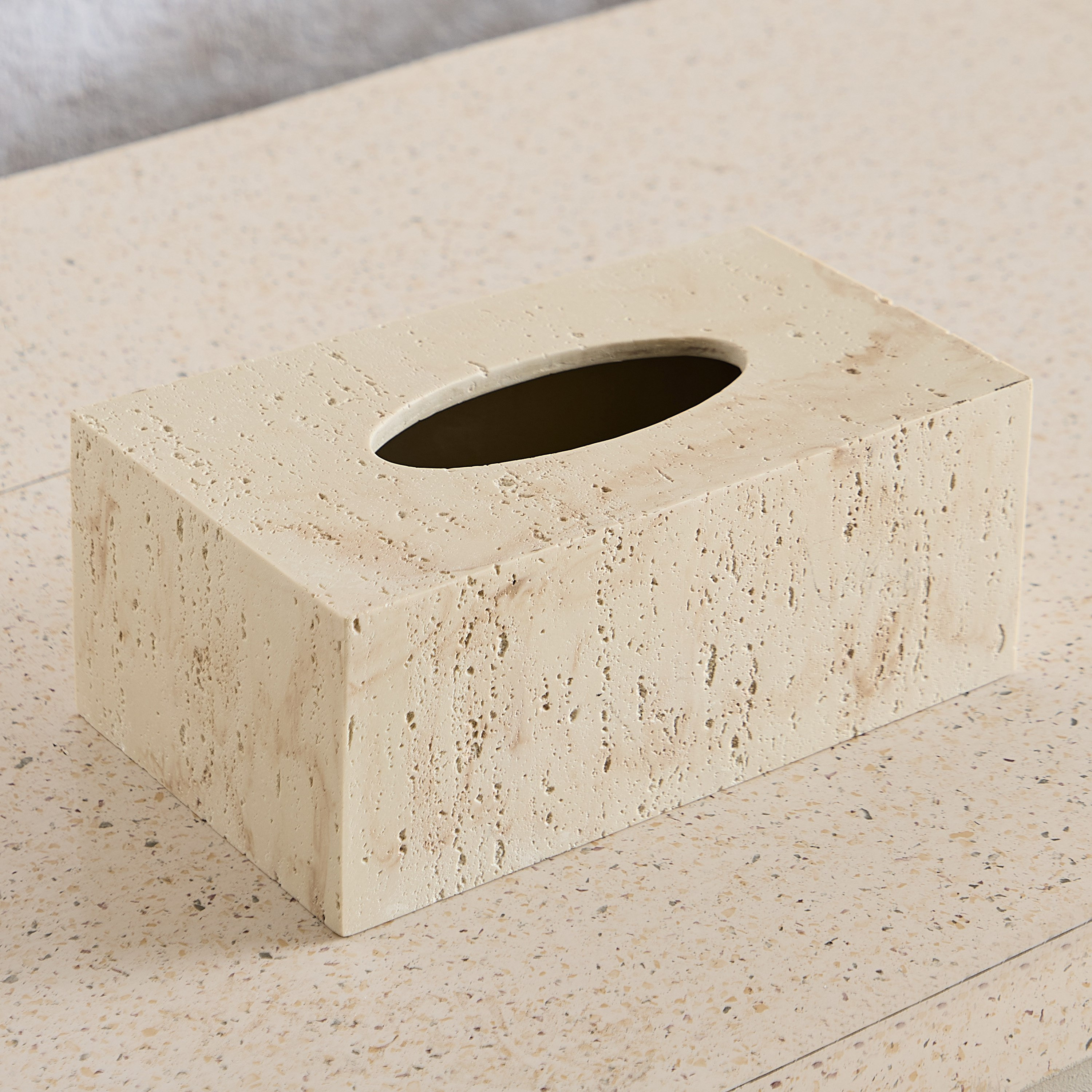 Avenue Resin Travertine Rect Tissue Box 26x15x10 cm-hbxhomeware-bathandlaundry-tissueboxesandcottonjars-image-2
