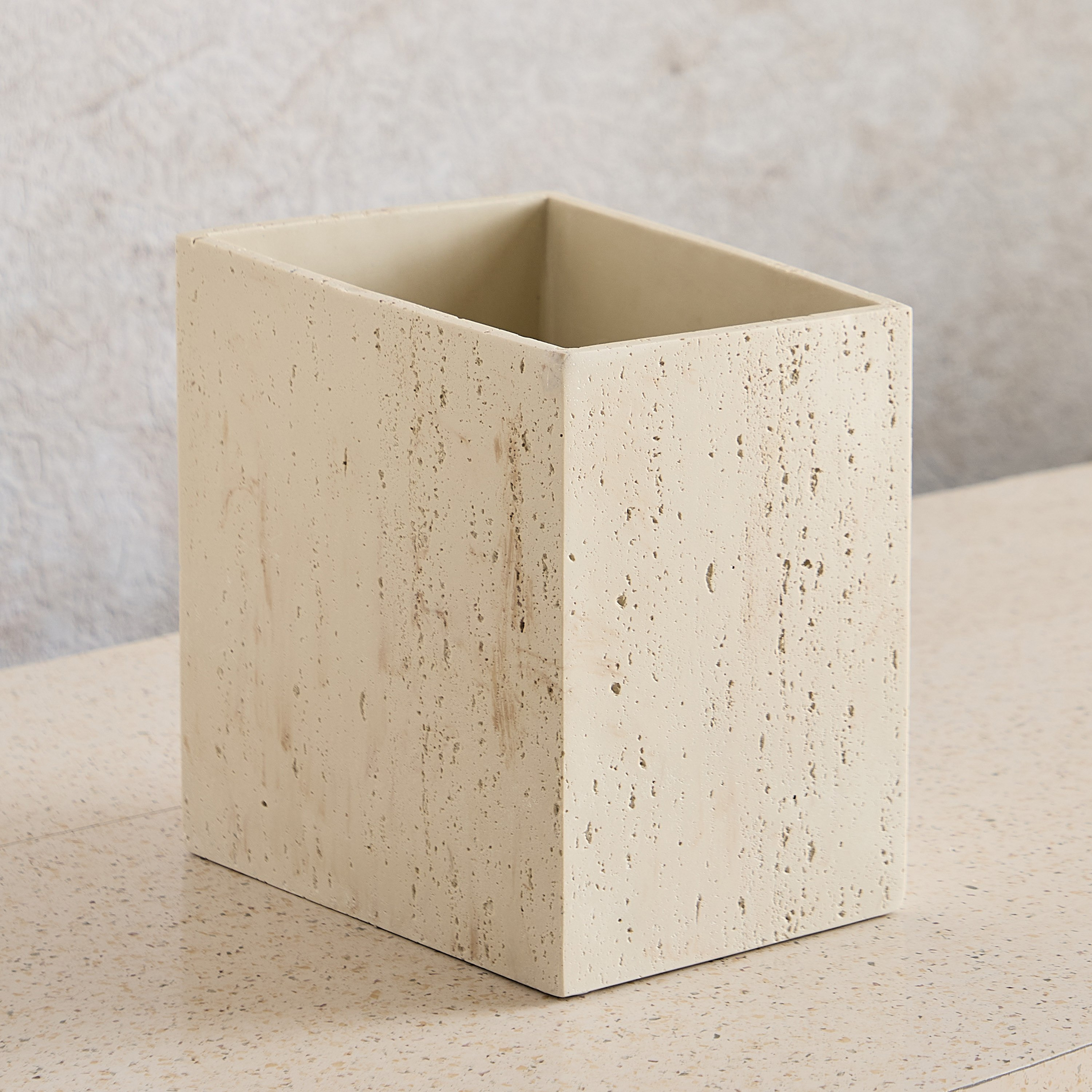 Avenue Resin Travertine Waste Bin 22x18x24 cm-hbxhomeware-hbxbathroom-image-1