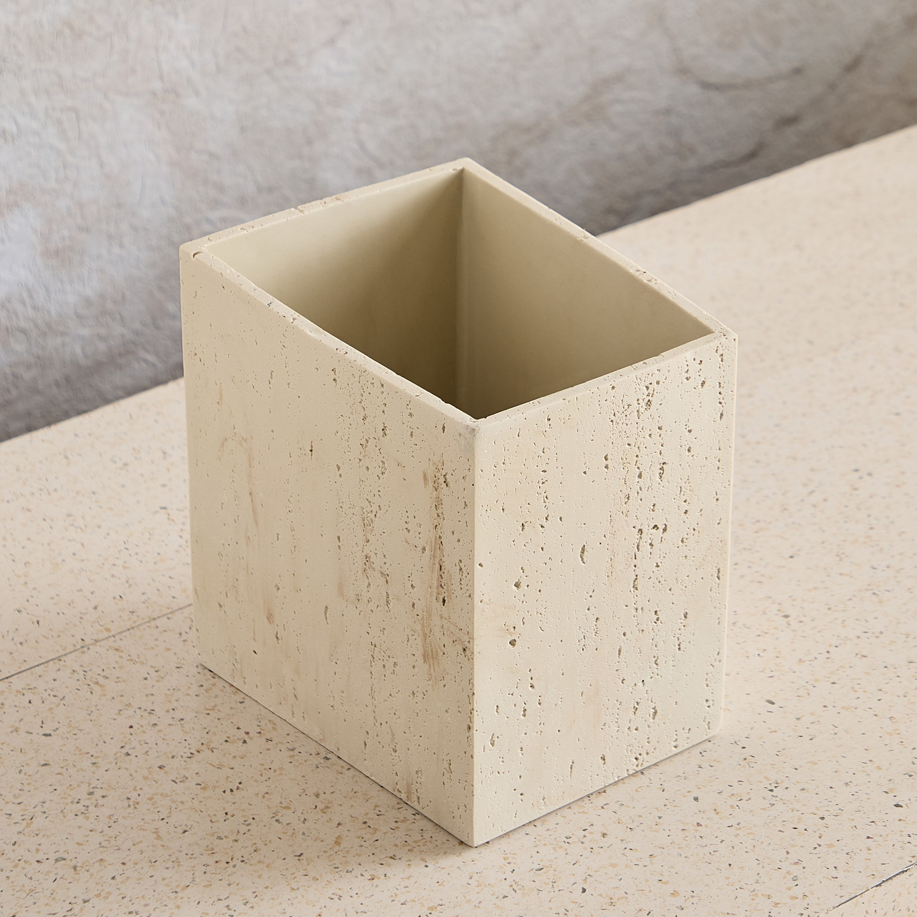 Avenue Resin Travertine Waste Bin 22x18x24 cm-hbxhomeware-hbxbathroom-image-2