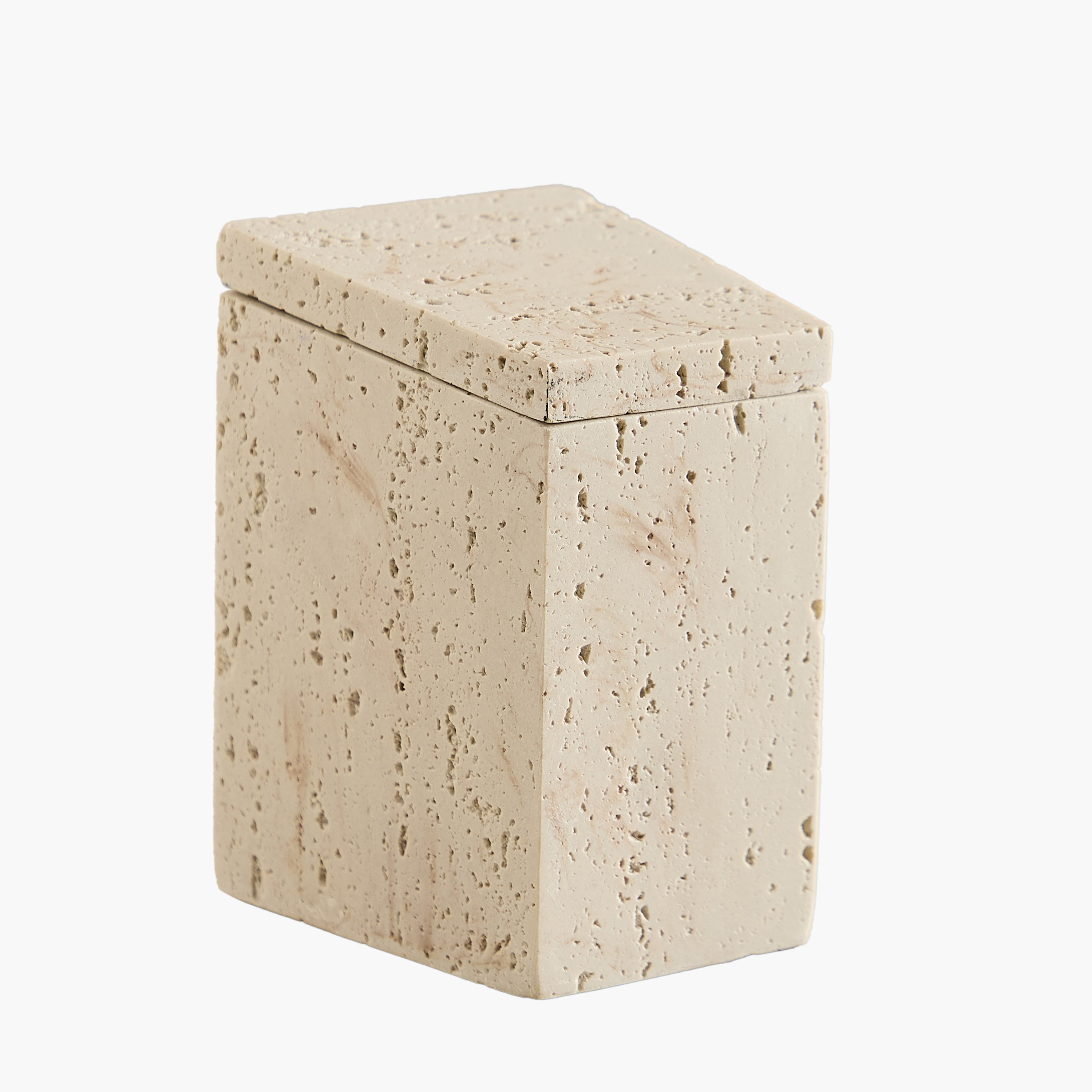 Avenue Resin Travertine Cotton Jar 8.5x7.5x12 cm-hbxhomeware-bathandlaundry-tissueboxesandcottonjars-image-5