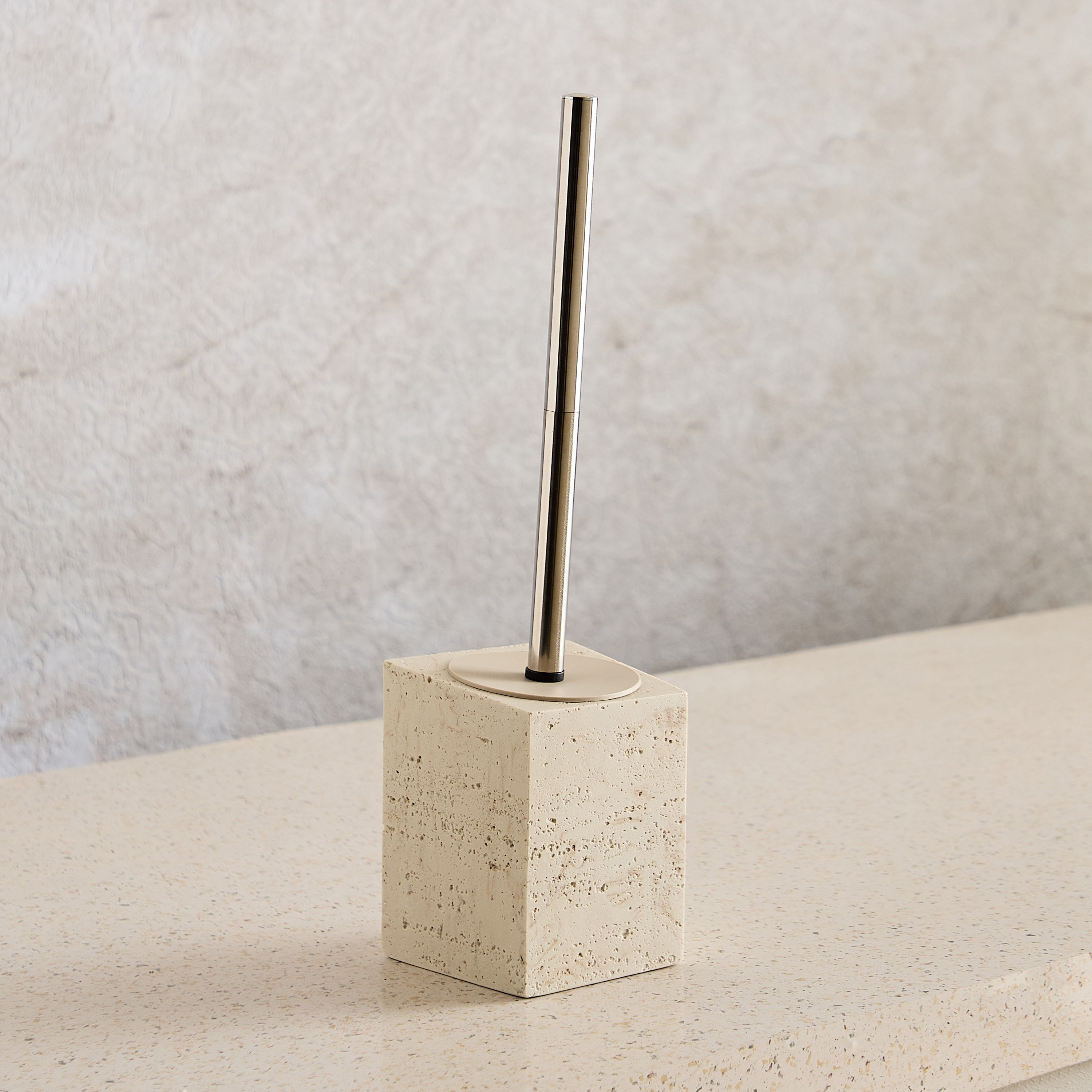 Avenue Resin Travertine Toilet Brush Holder 9.6x9.6x12 cm-PROMO_HB_AE_B1G1_250925-image-1