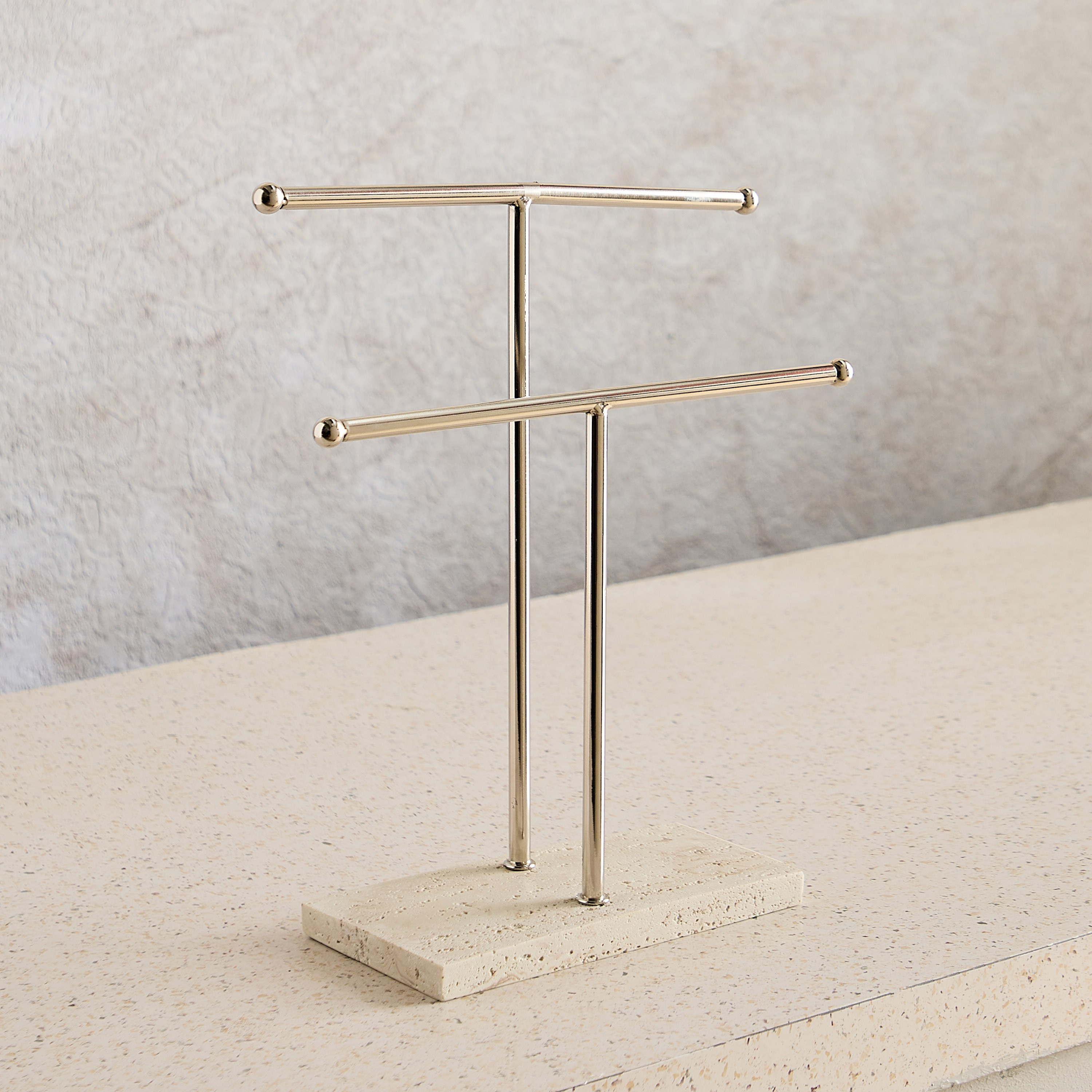 Avenue Resin Travertine Towel Holder  27x10x33 cm-hbxdecorandfurnishings-bathroomaccessories-bathroomsets-image-2