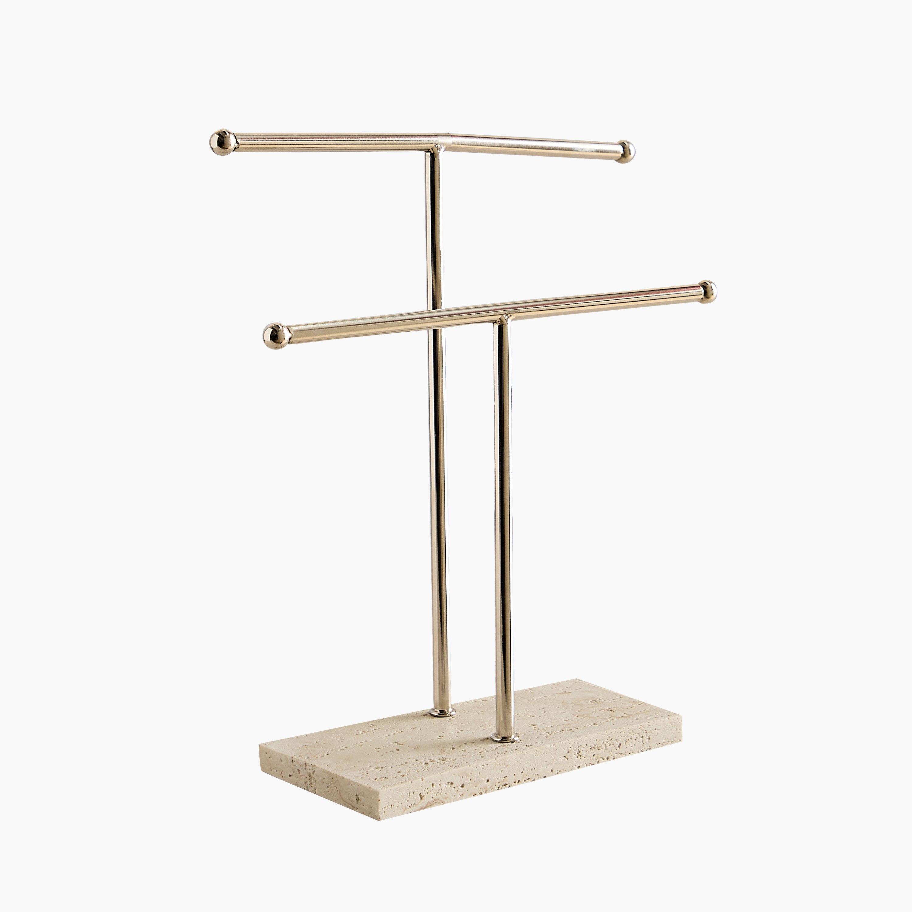 Avenue Resin Travertine Towel Holder  27x10x33 cm-hbxdecorandfurnishings-bathroomaccessories-bathroomsets-image-5