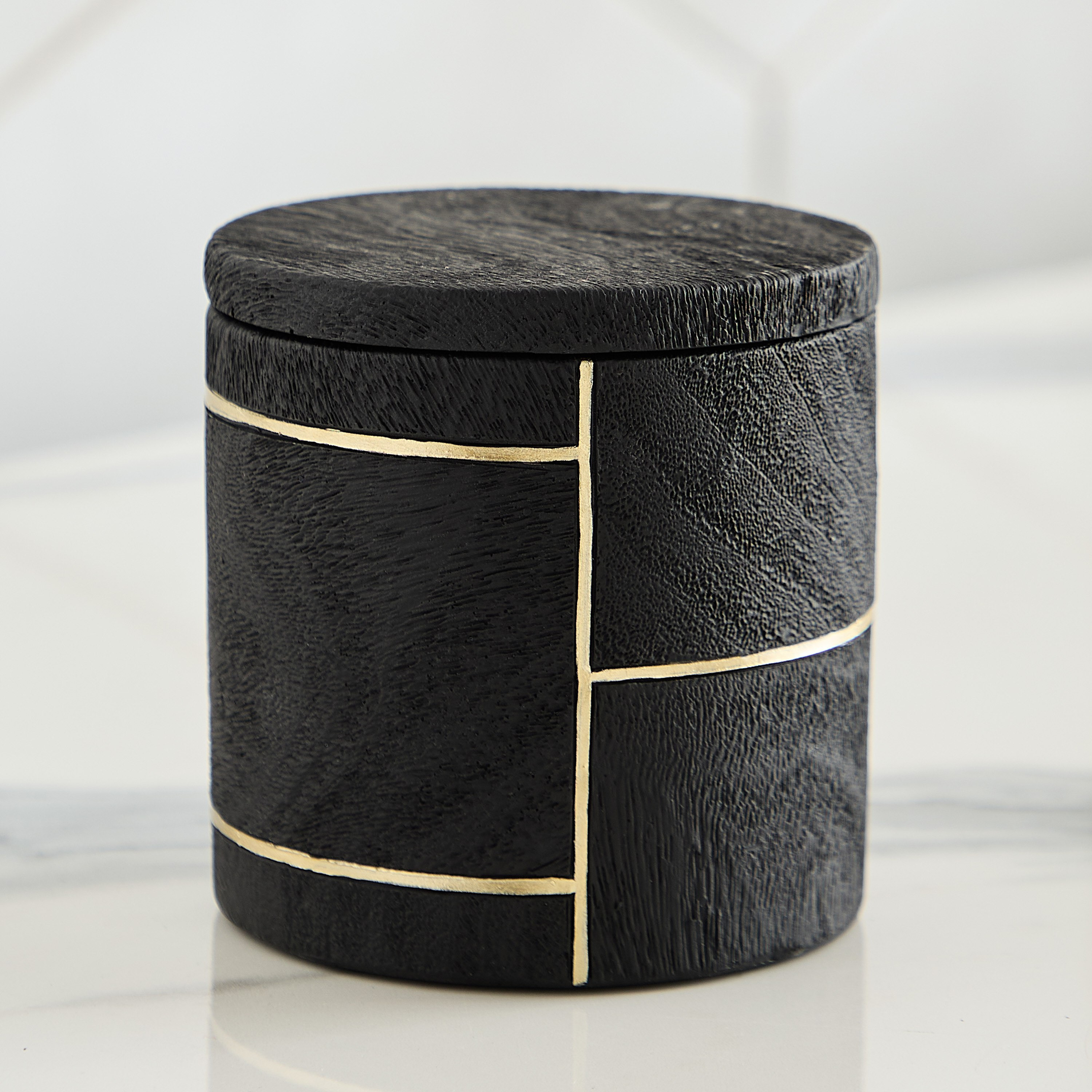 Luxe Resin Cotton Jar  8.5x8.5x8.5 cm-hbxhomeware-bathandlaundry-tissueboxesandcottonjars-image-1
