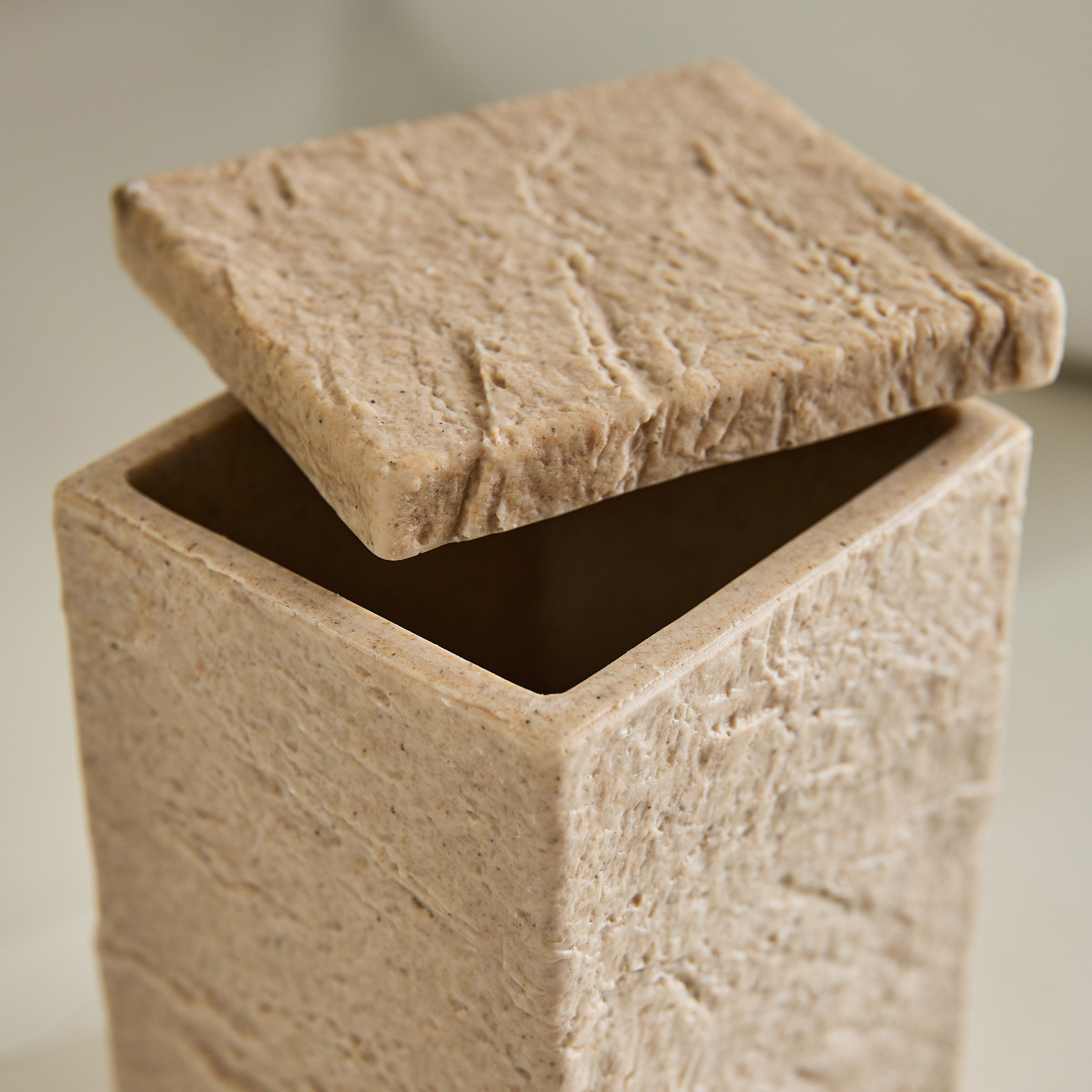 Whyton Travertine Cotton Jar - 8.5x7.5x12 cm-hbxhomeware-bathandlaundry-tissueboxesandcottonjars-image-3