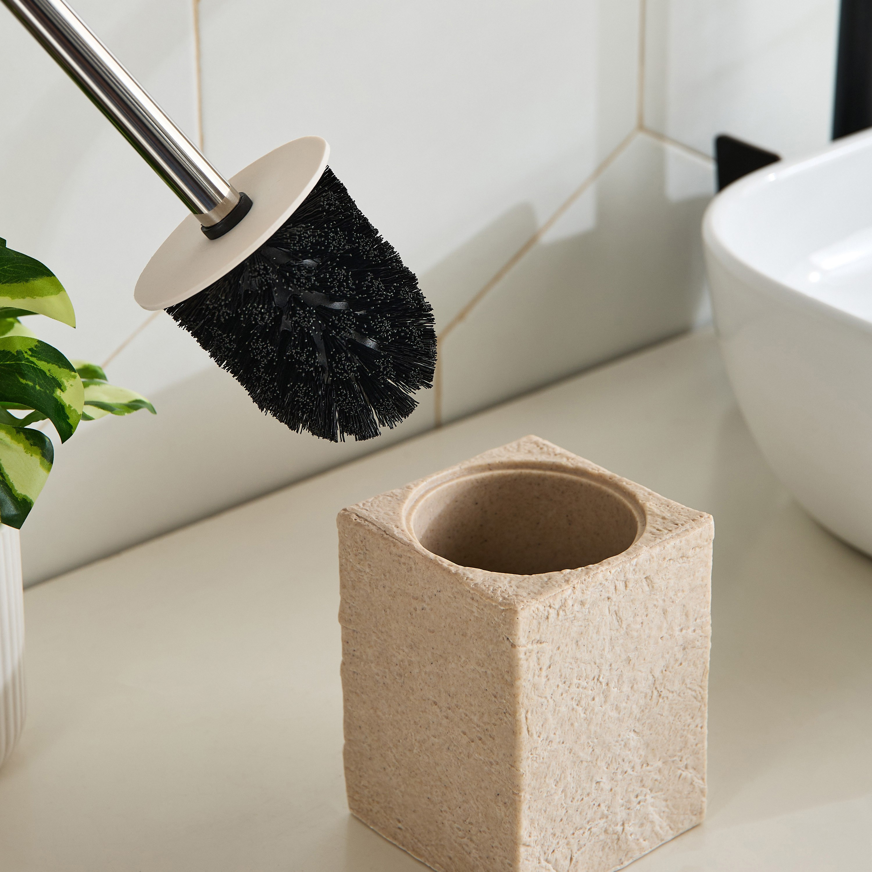 Whyton Travertine Toilet Brush Holder - 9.6x9.6x12 cm-PROMO_HB_AE_B1G1_250925-image-2