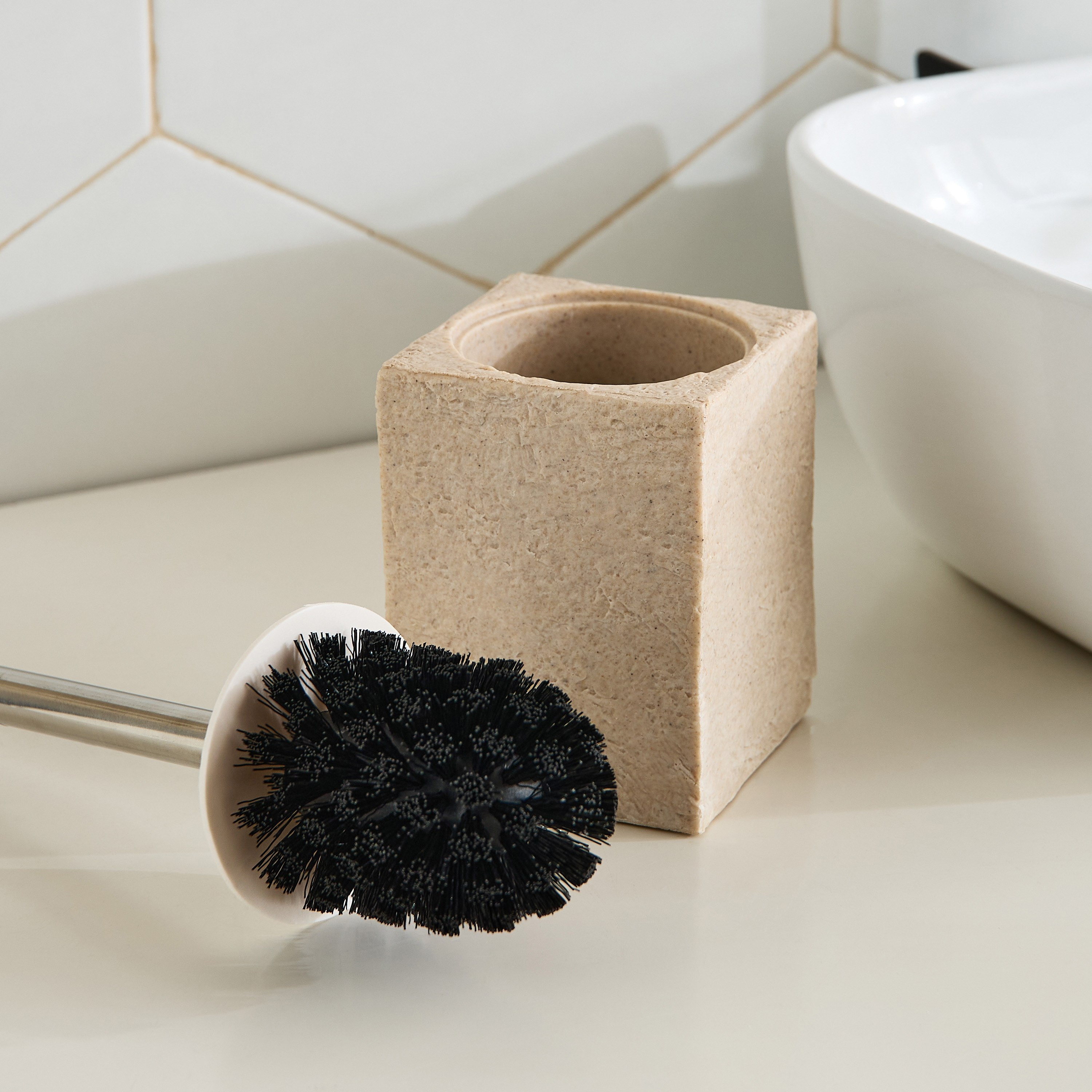 Whyton Travertine Toilet Brush Holder - 9.6x9.6x12 cm-PROMO_HB_AE_B1G1_250925-image-3
