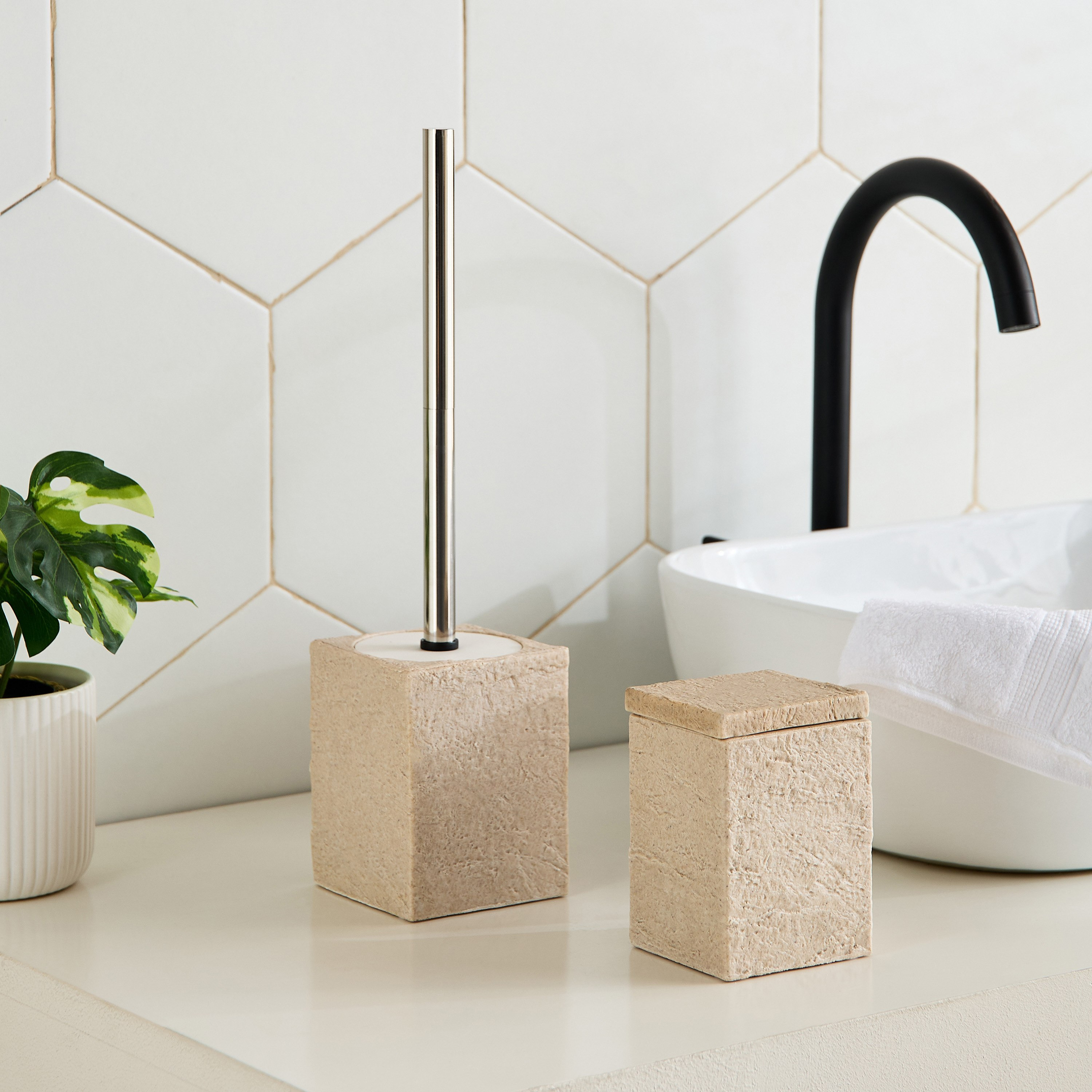 Whyton Travertine Toilet Brush Holder - 9.6x9.6x12 cm-PROMO_HB_AE_B1G1_250925-image-4