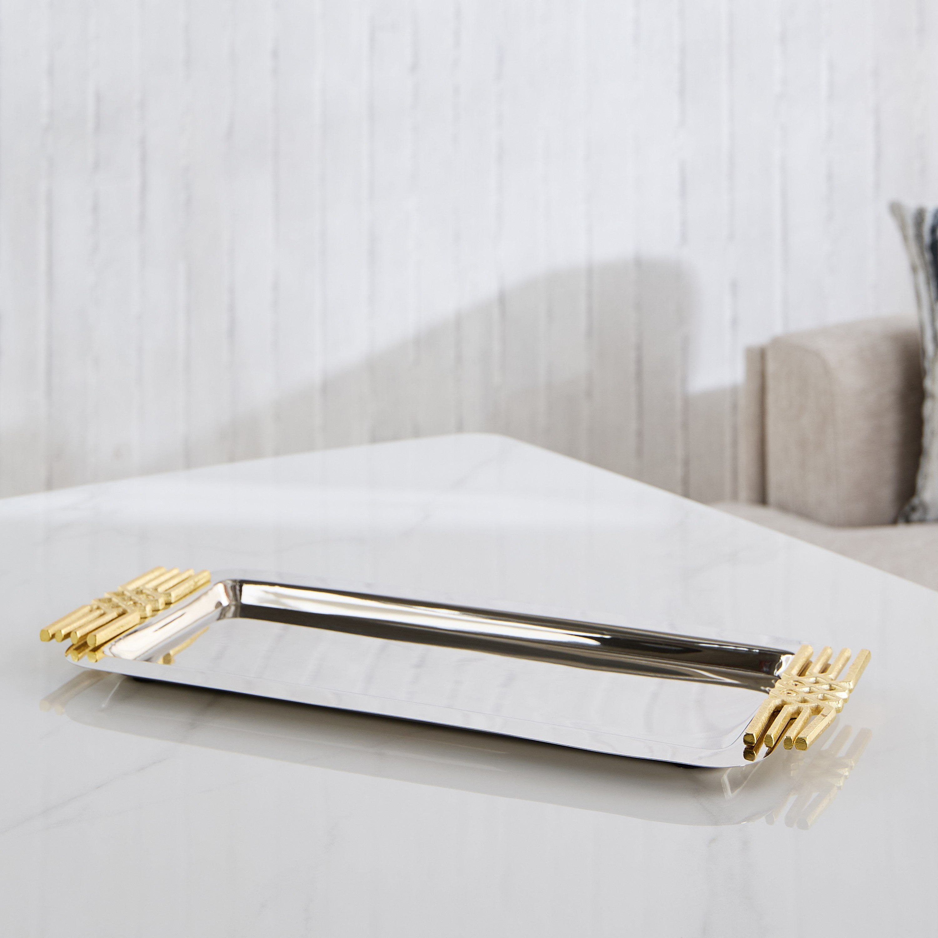 Aniq Stainless Steel Decorative Tray - 44x18x5 cm-hbxhomeware-hbxdecorandfurnishings-image-1