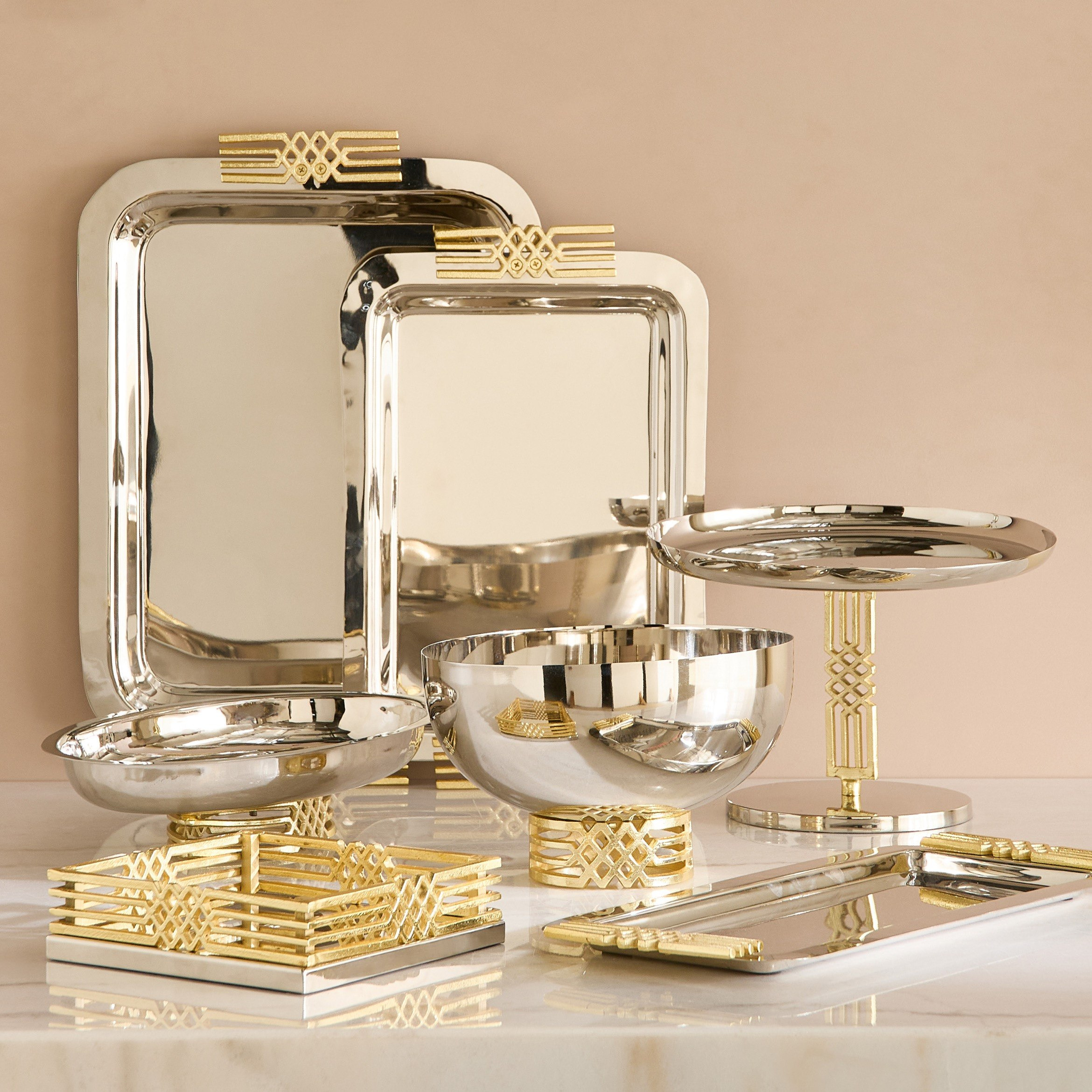 Aniq Stainless Steel Decorative Tray - 44x18x5 cm-hbxhomeware-hbxdecorandfurnishings-image-4