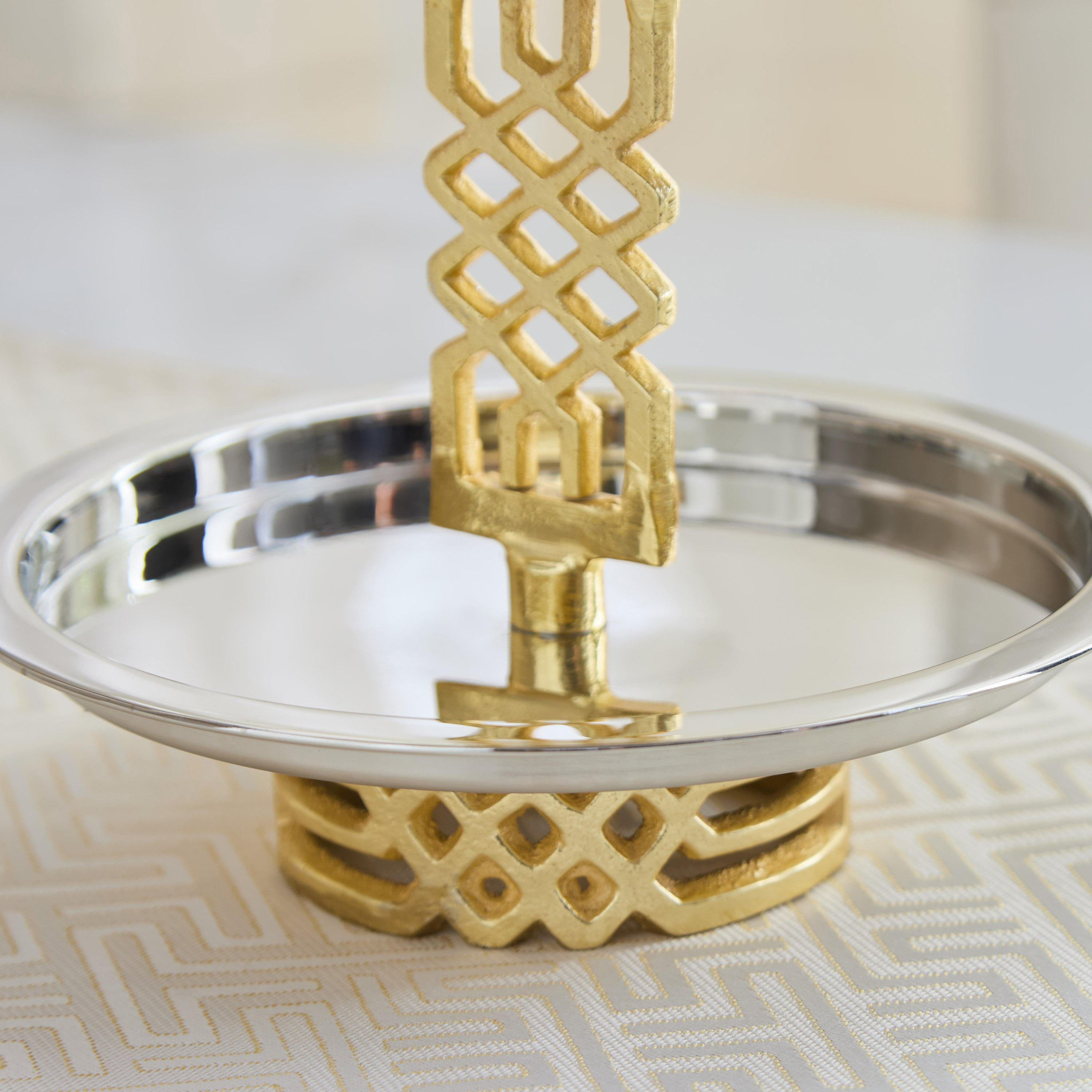 Aniq 2-Tier Stainless Steel Cake Stand - 25x25x32 cm-hbxdecorandfurnishings-tabletop-serveware-image-4