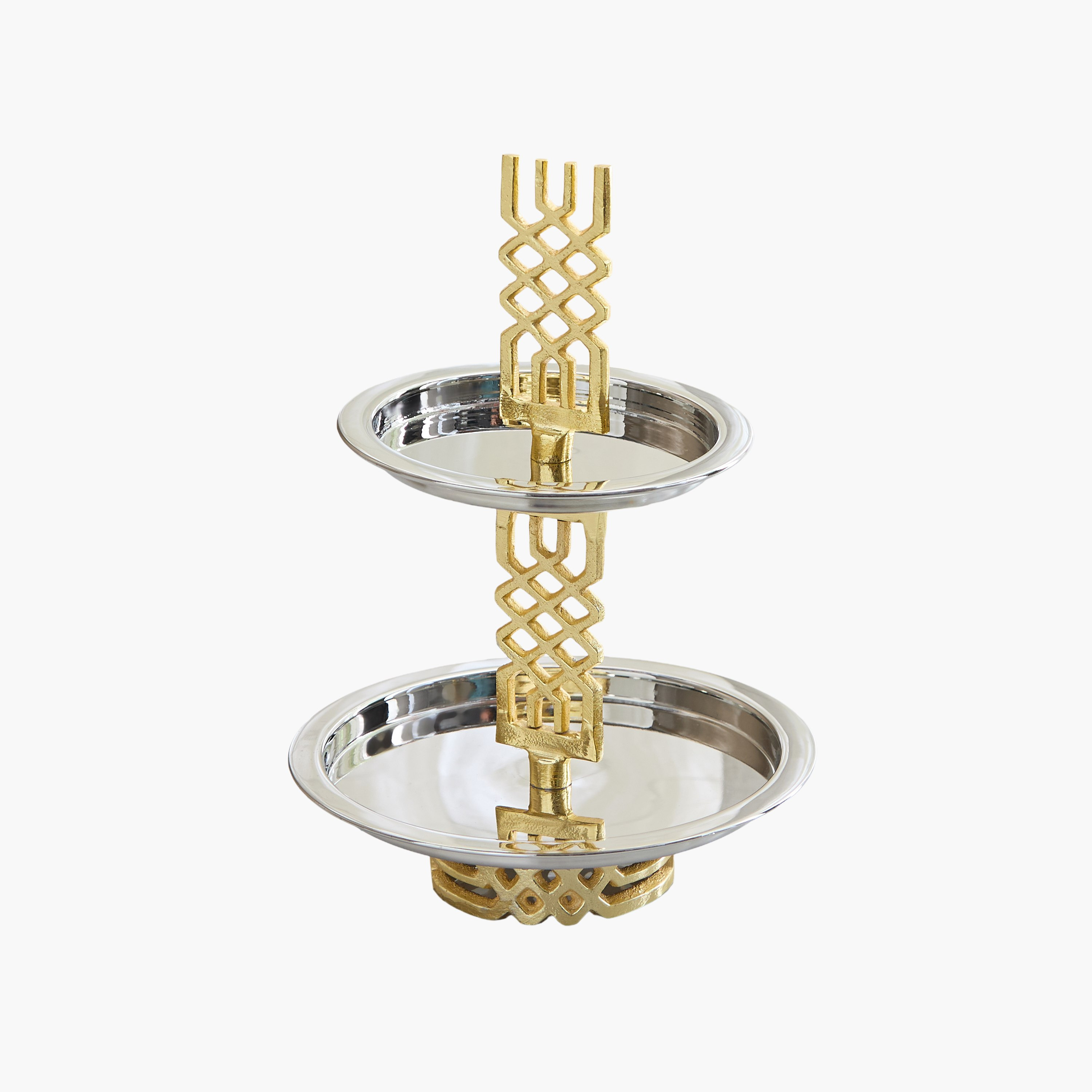 Aniq 2-Tier Stainless Steel Cake Stand - 25x25x32 cm-hbxdecorandfurnishings-tabletop-serveware-image-6