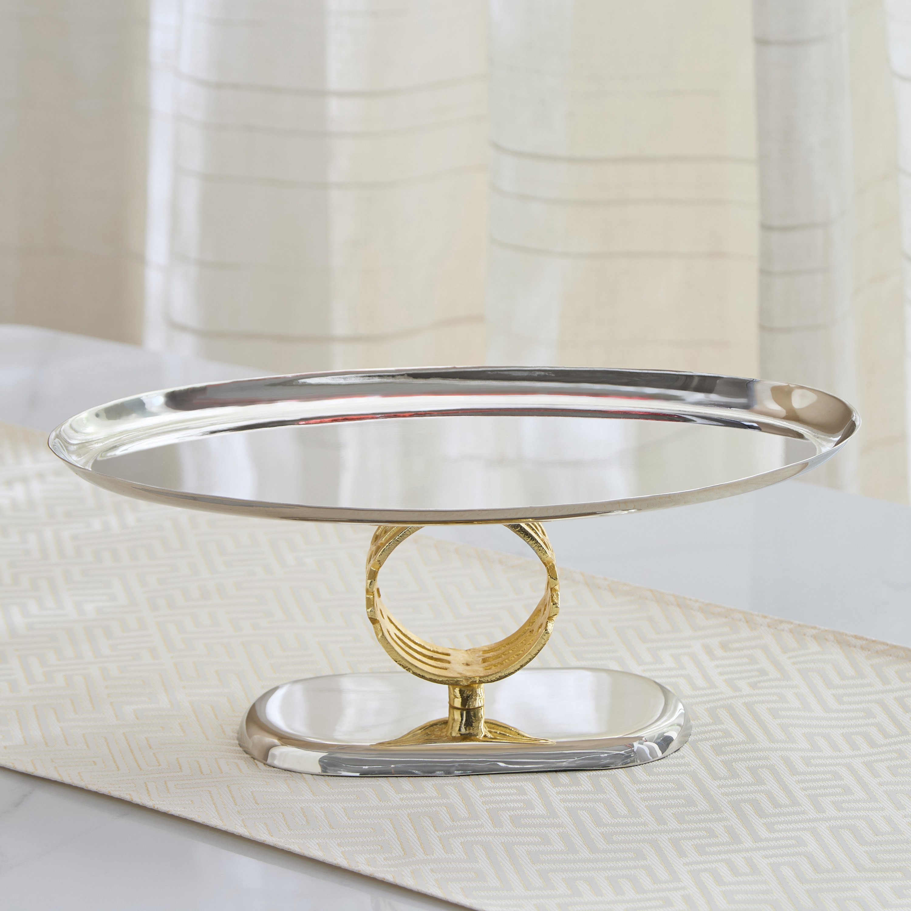 Aniq Stainless Steel Oval Serving Platter - 37x22x15 cm-hbxdecorandfurnishings-tabletop-serveware-image-2