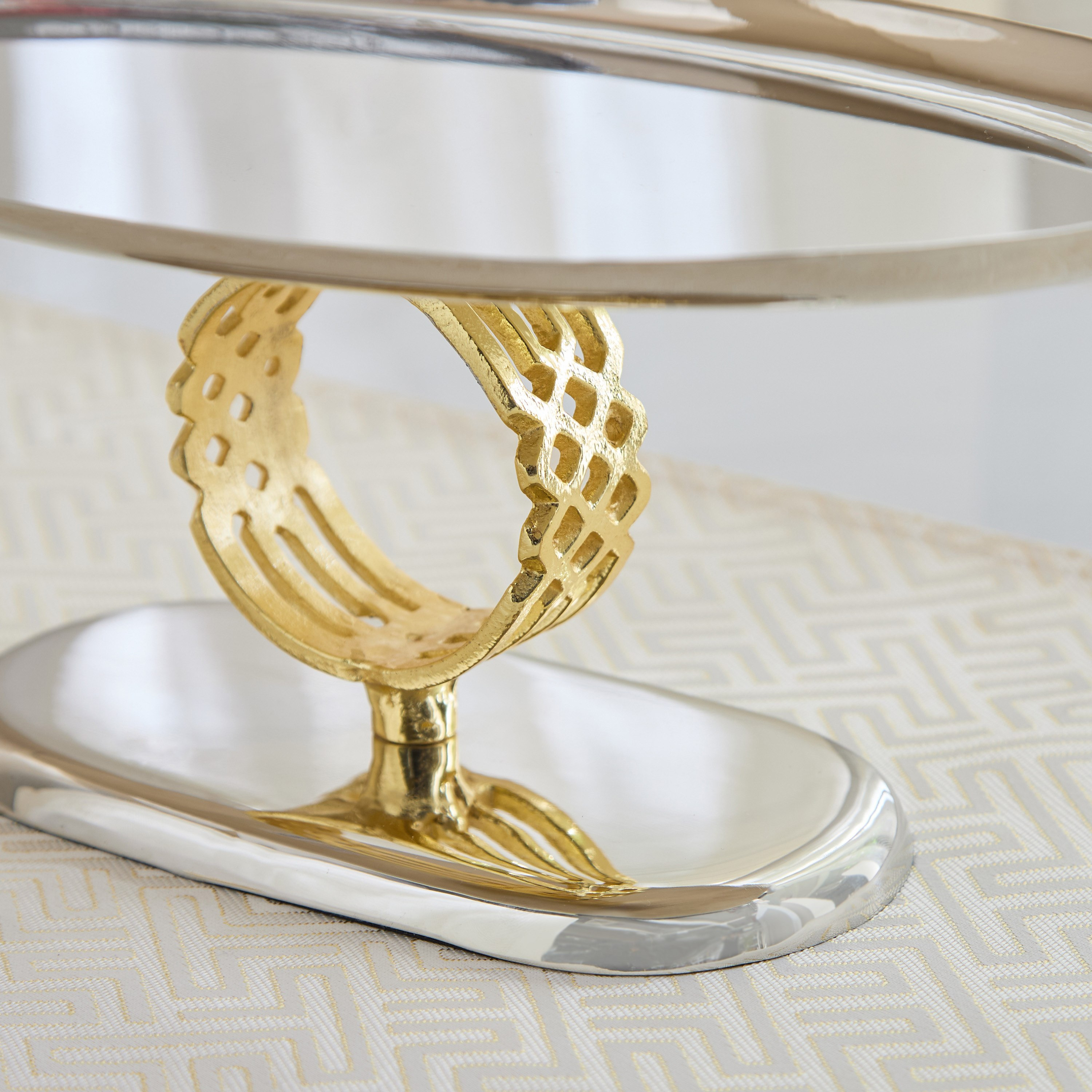 Aniq Stainless Steel Oval Serving Platter - 37x22x15 cm-hbxdecorandfurnishings-tabletop-serveware-image-3