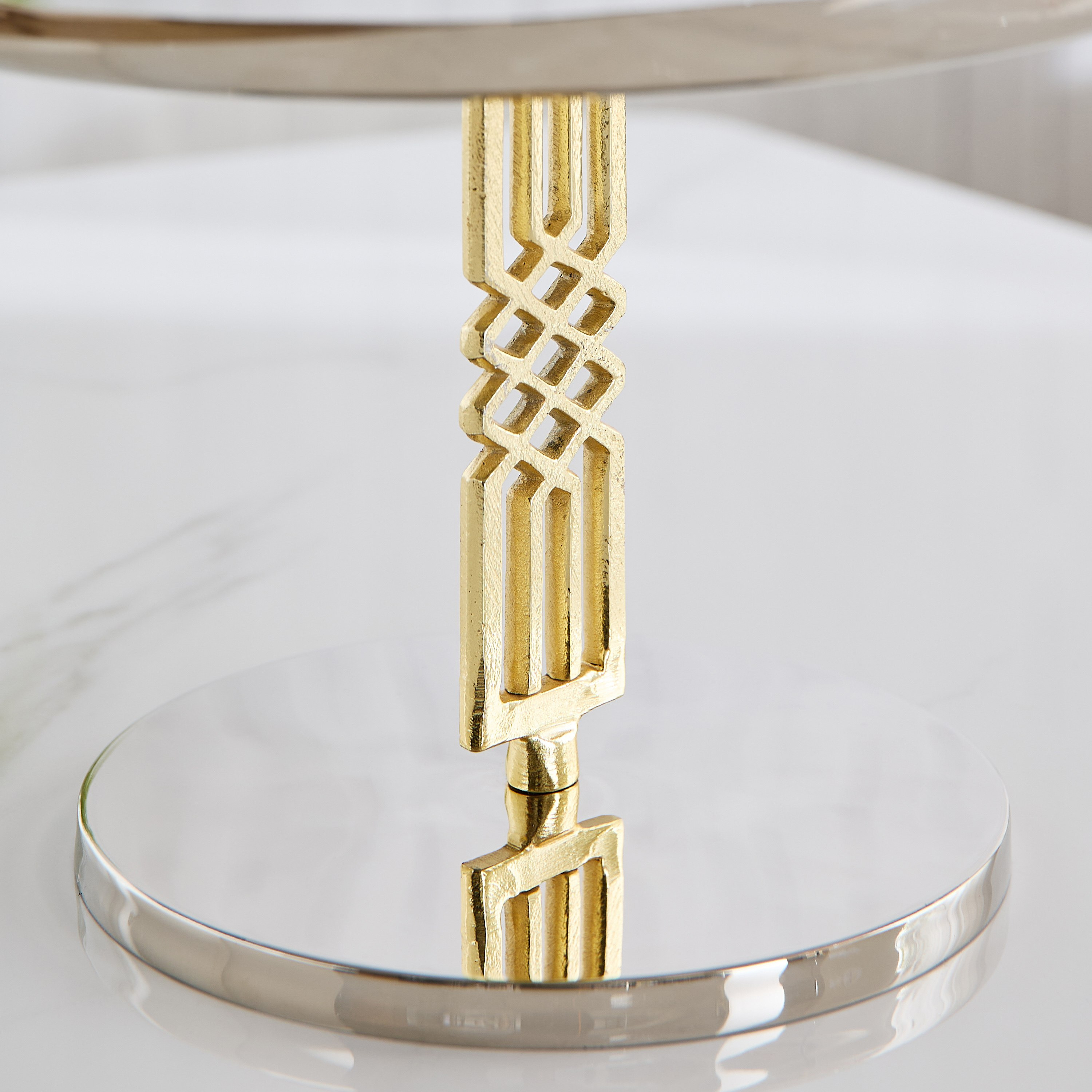 Aniq Stainless Steel Footed Decorative Stand - 32x32x19 cm-hbxhomeware-hbxdecorandfurnishings-image-3