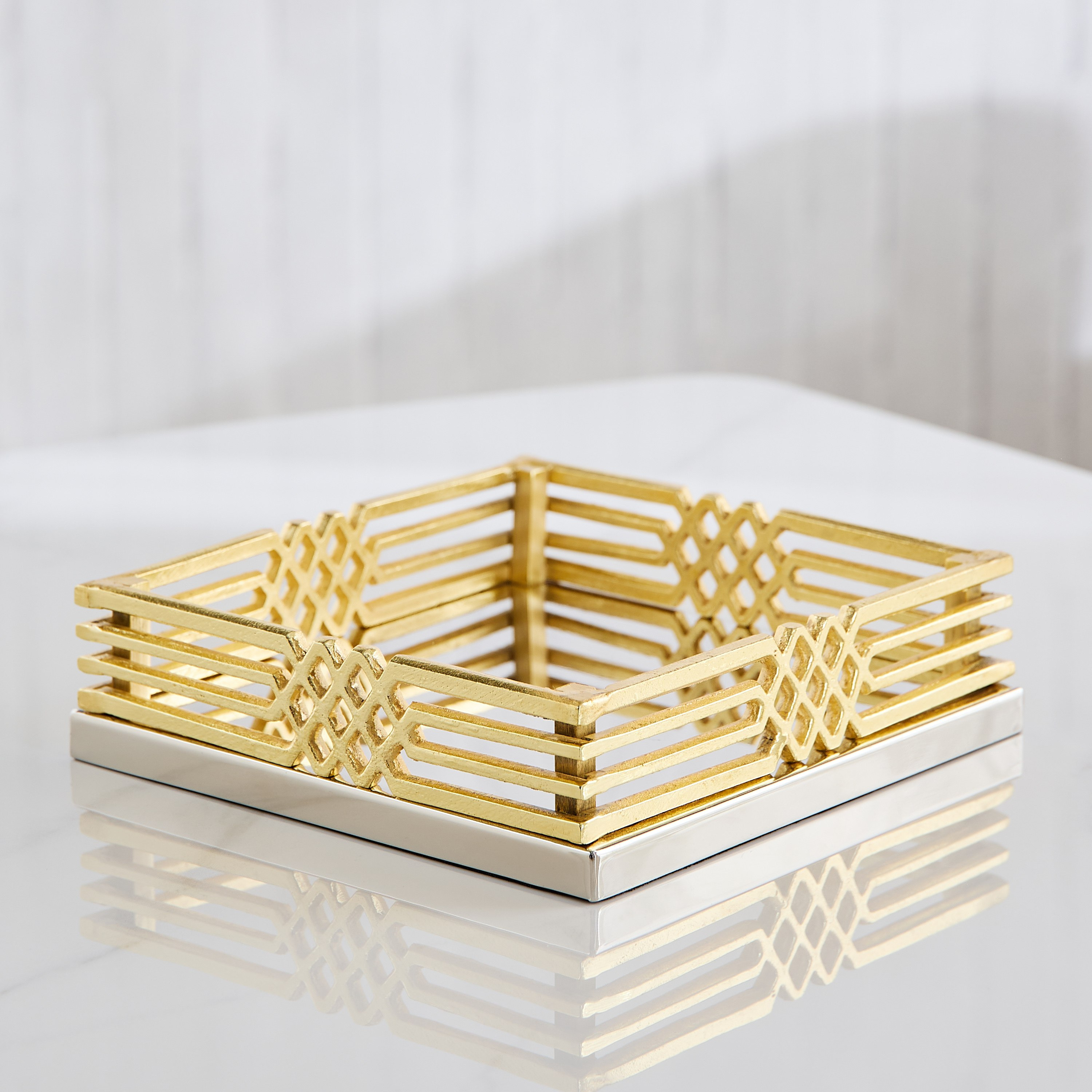 Aniq Stainless Steel Decorative Square Plate - 20x20x4 cm-PROMO_QA_HB_B1G1_WWS_271025-image-1