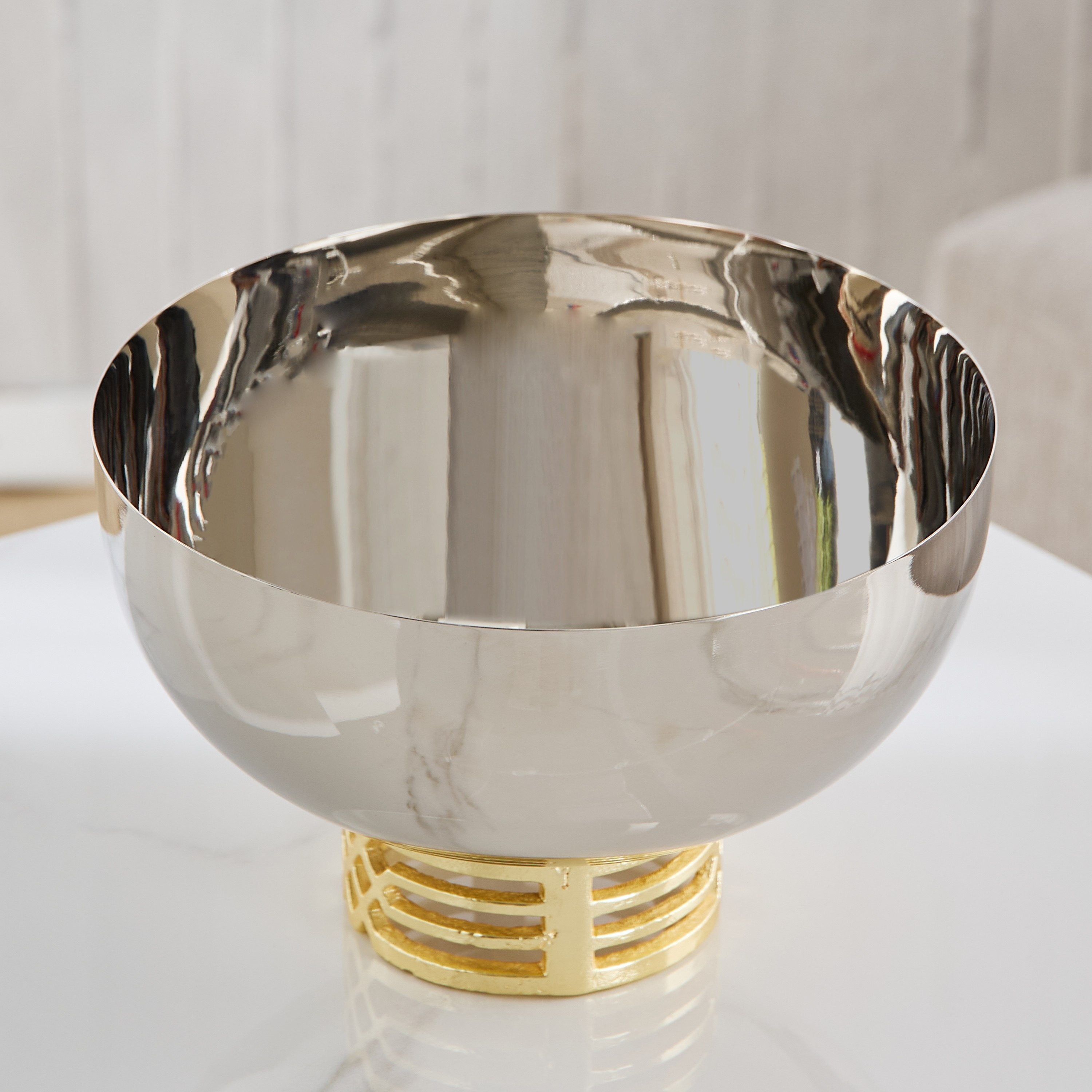 وعاء ديكور ستانلس ستيل من أنيق - 25x25x4 سم-hbxdecorandfurnishings-homeaccessories-bowls-image-2