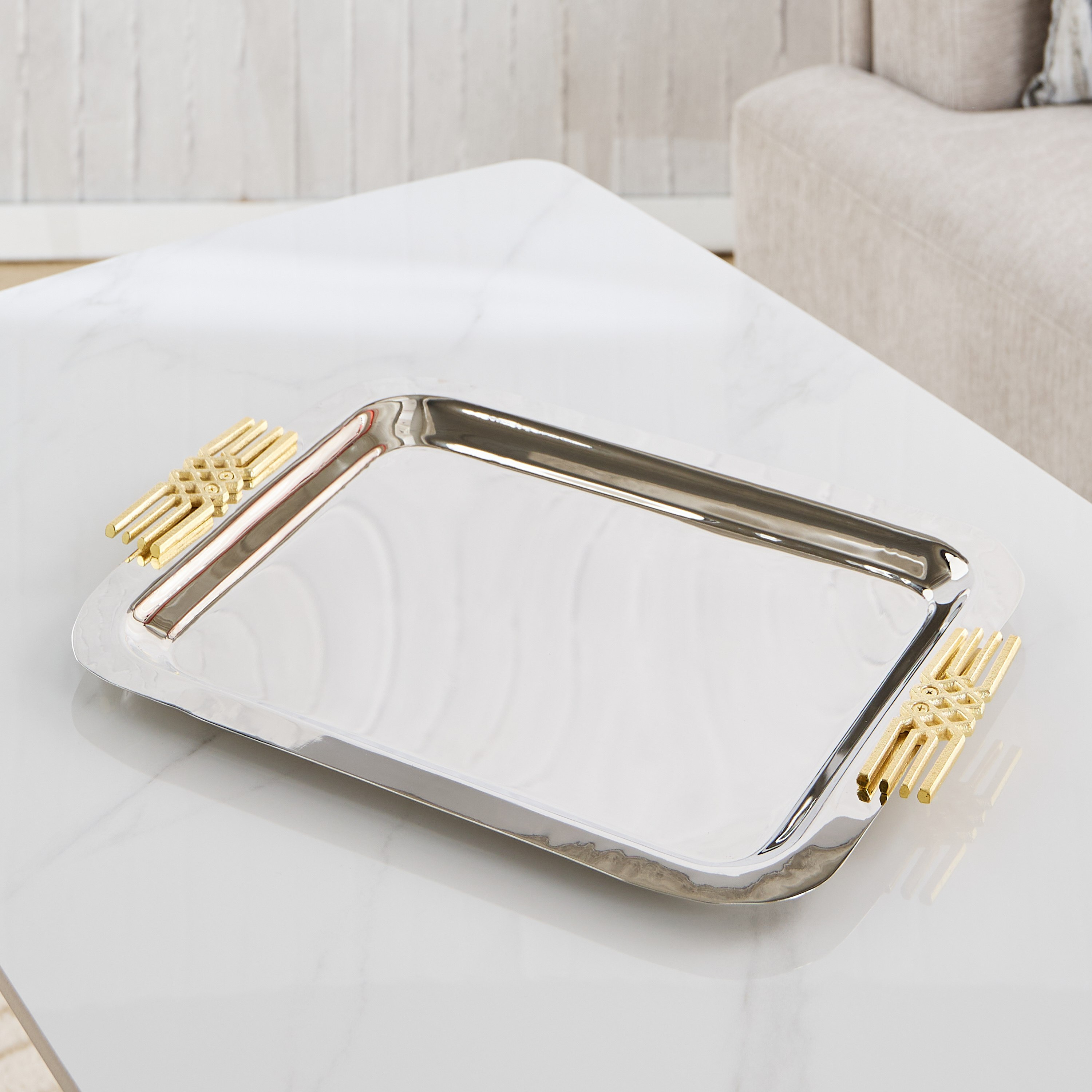 Aniq Stainless Steel Decorative Rectangle Tray - 50x36x5 cm-hbxhomeware-hbxdecorandfurnishings-image-2