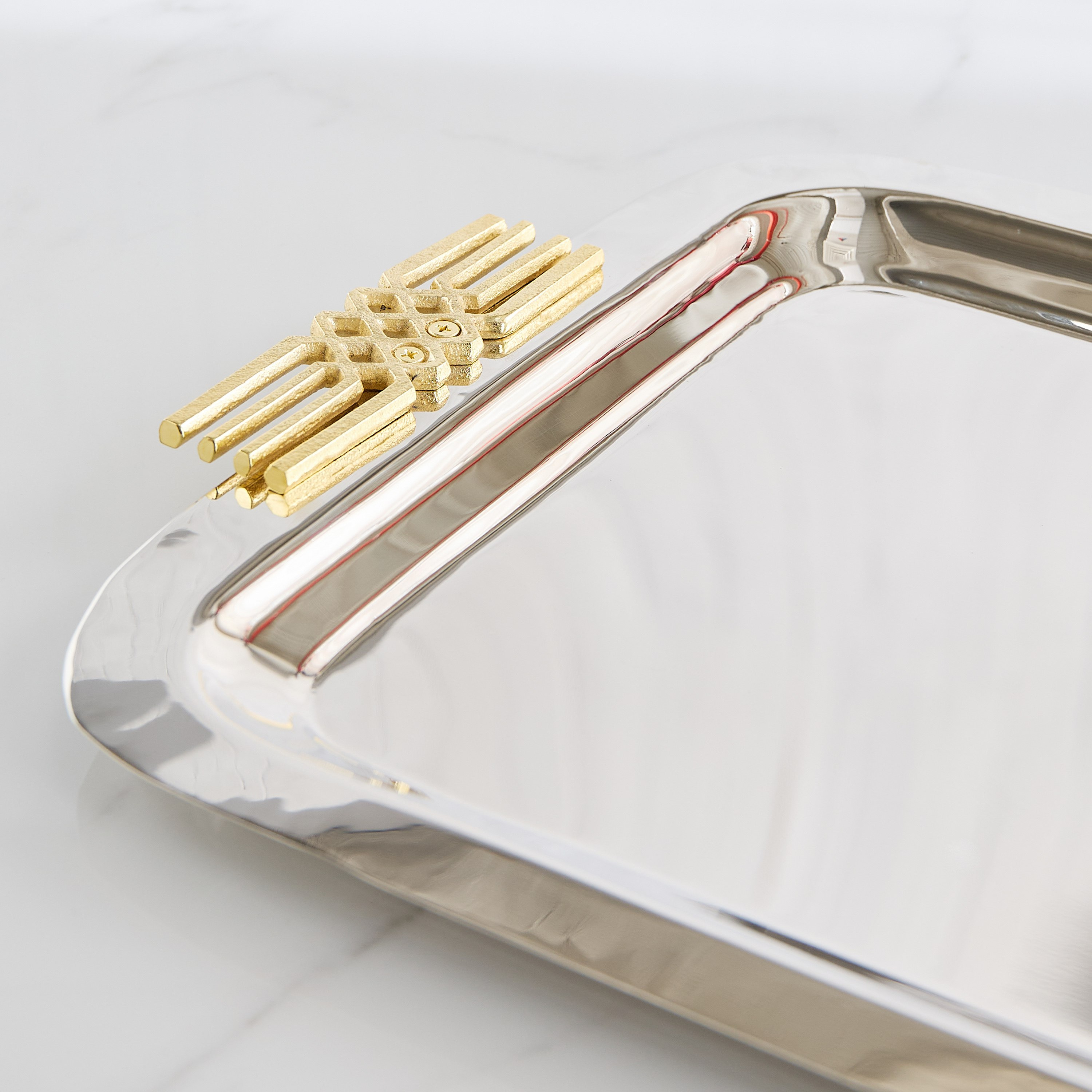 Aniq Stainless Steel Decorative Rectangle Tray - 50x36x5 cm-hbxhomeware-hbxdecorandfurnishings-image-3
