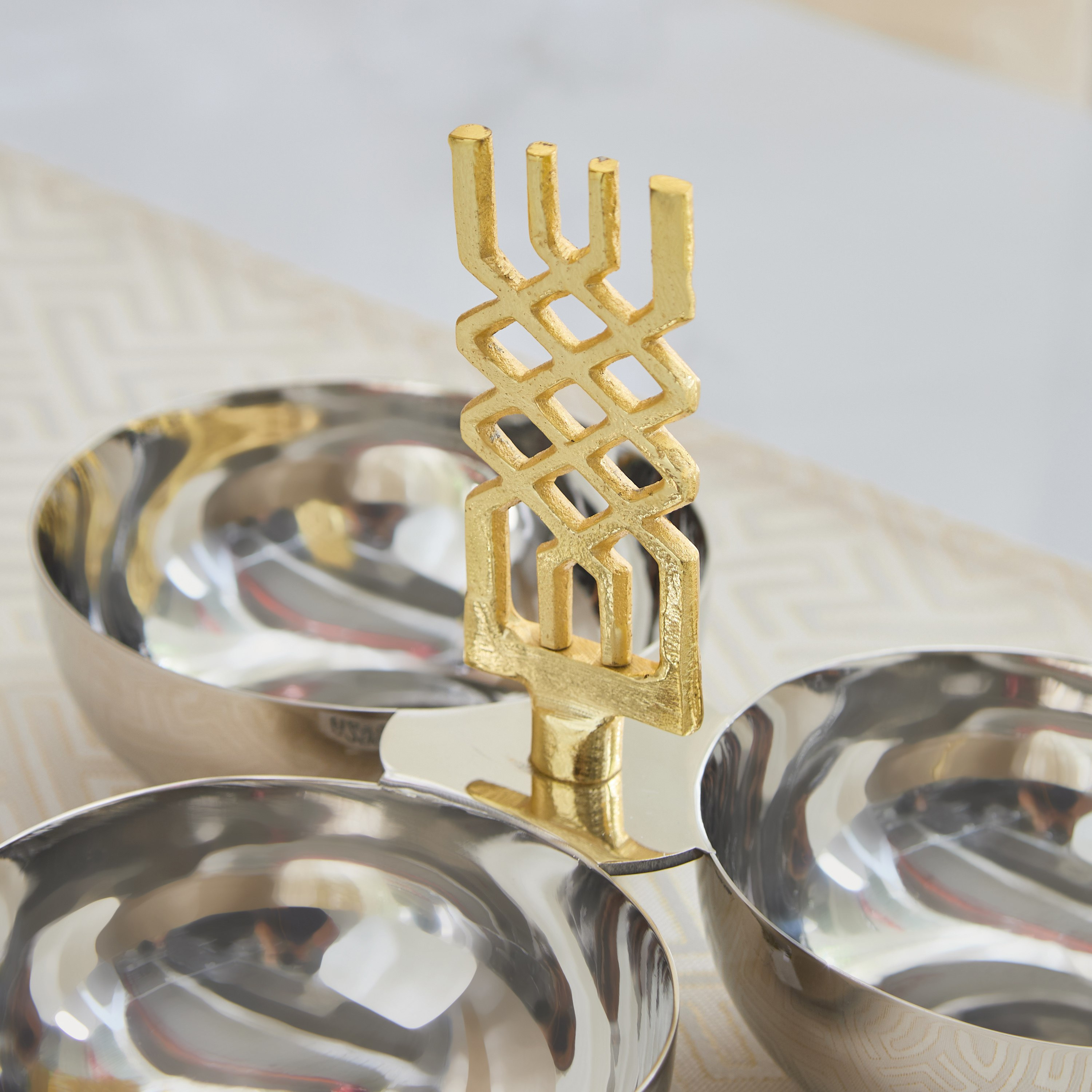 Aniq Stainless Steel 3-Bowl Condiment Set - 23x23x14 cm-hbxdecorandfurnishings-tabletop-serveware-image-2