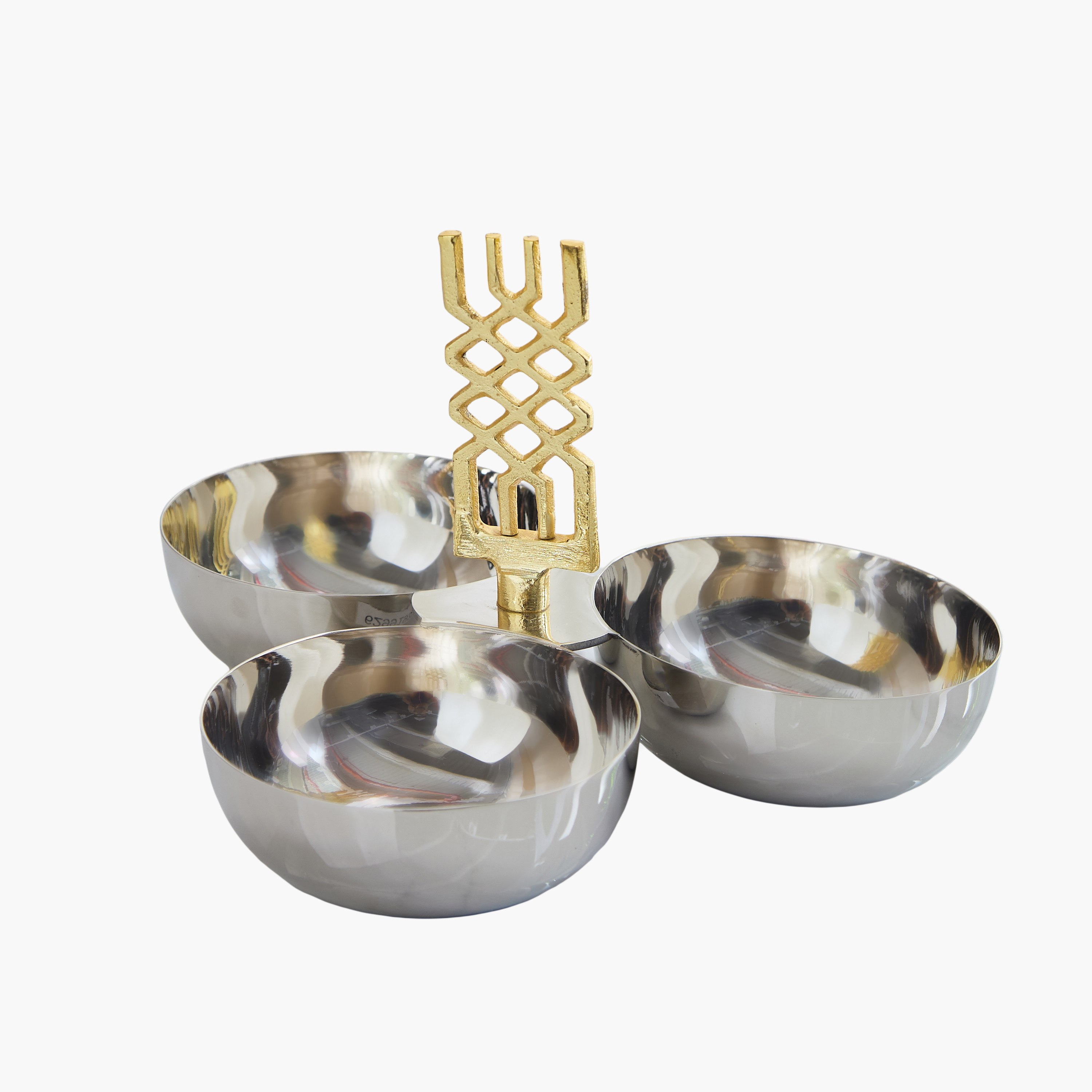 Aniq Stainless Steel 3-Bowl Condiment Set - 23x23x14 cm-hbxdecorandfurnishings-tabletop-serveware-image-4