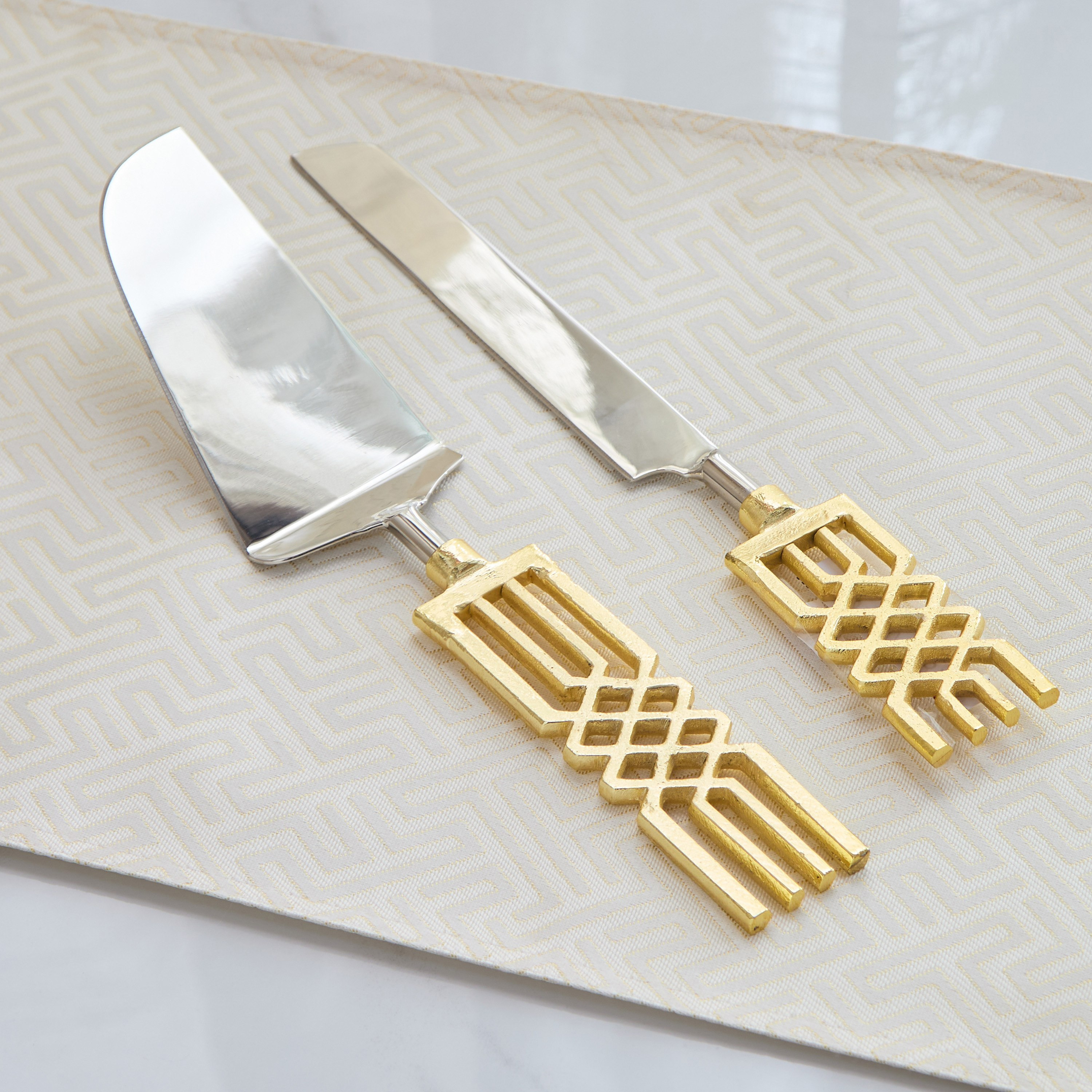 Aniq Stainless Steel 2-Piece Cake Server and Knife Set-hbxdecorandfurnishings-tabletop-serveware-image-1