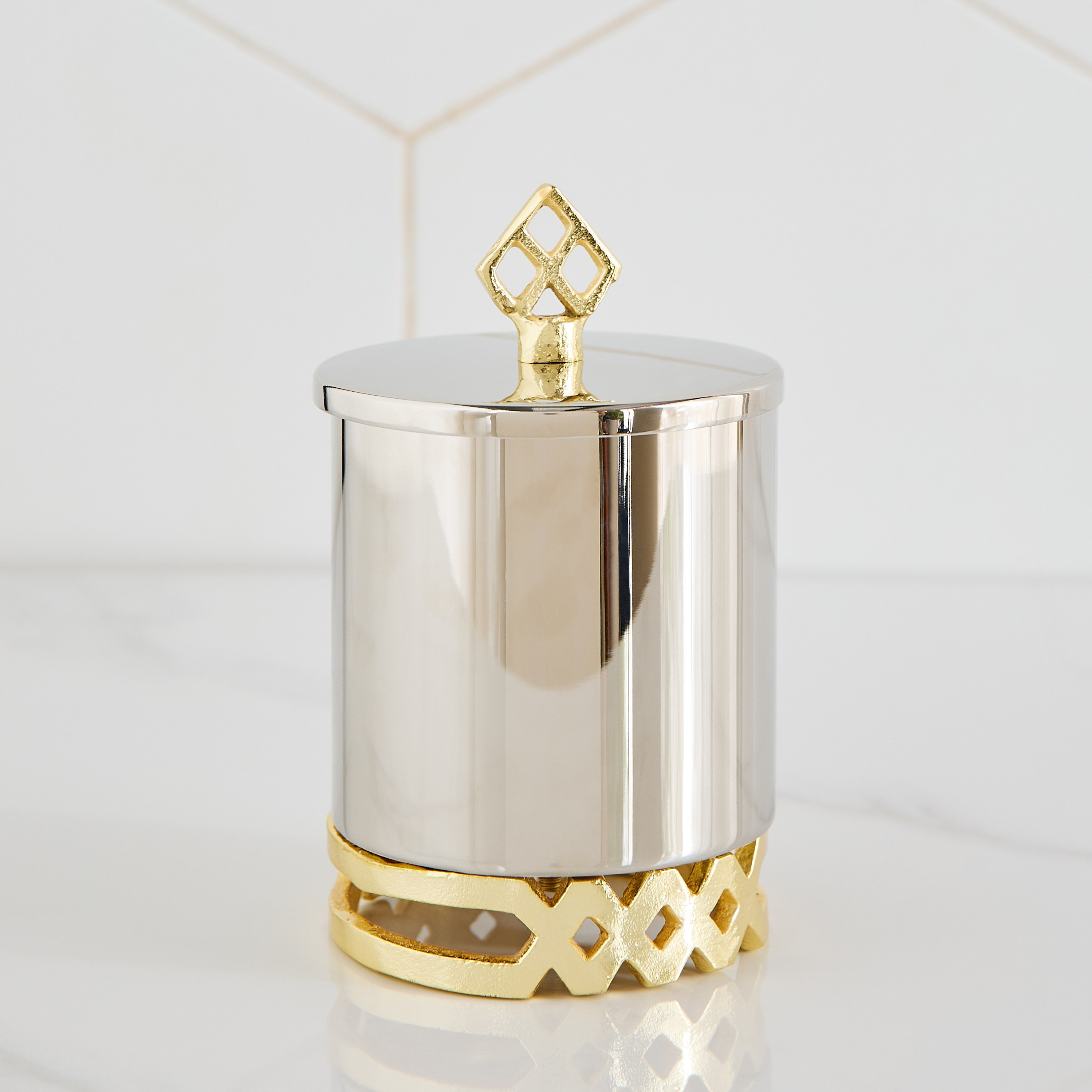 Aniq Cotton Jar - 9x9x15 cm-hbxhomeware-bathandlaundry-tissueboxesandcottonjars-image-1