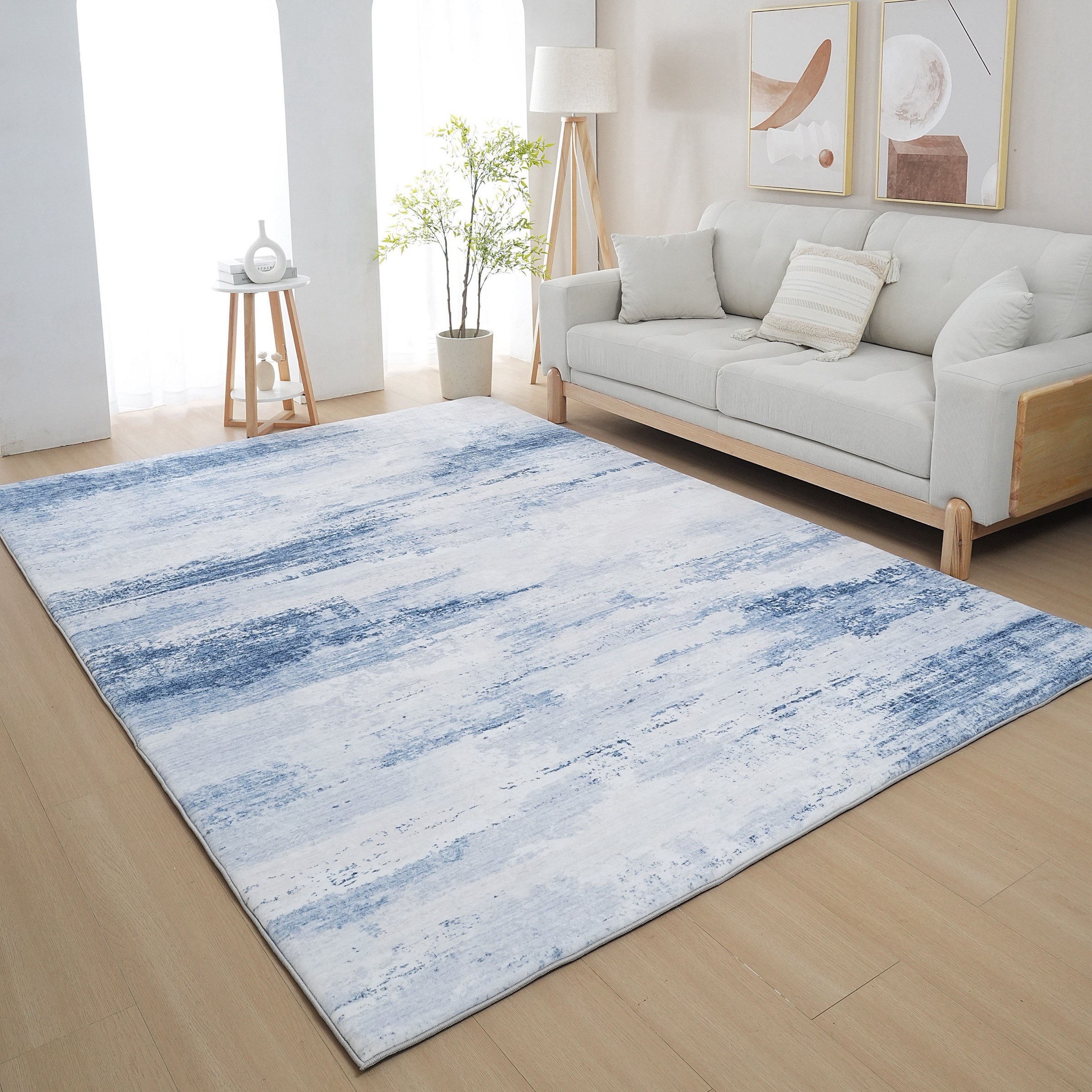 سجادة إسفنجية بطبعات من كلاود ووك - 120x170 سم-hbxdecorandfurnishings-floorcoverings-rugs-image-1