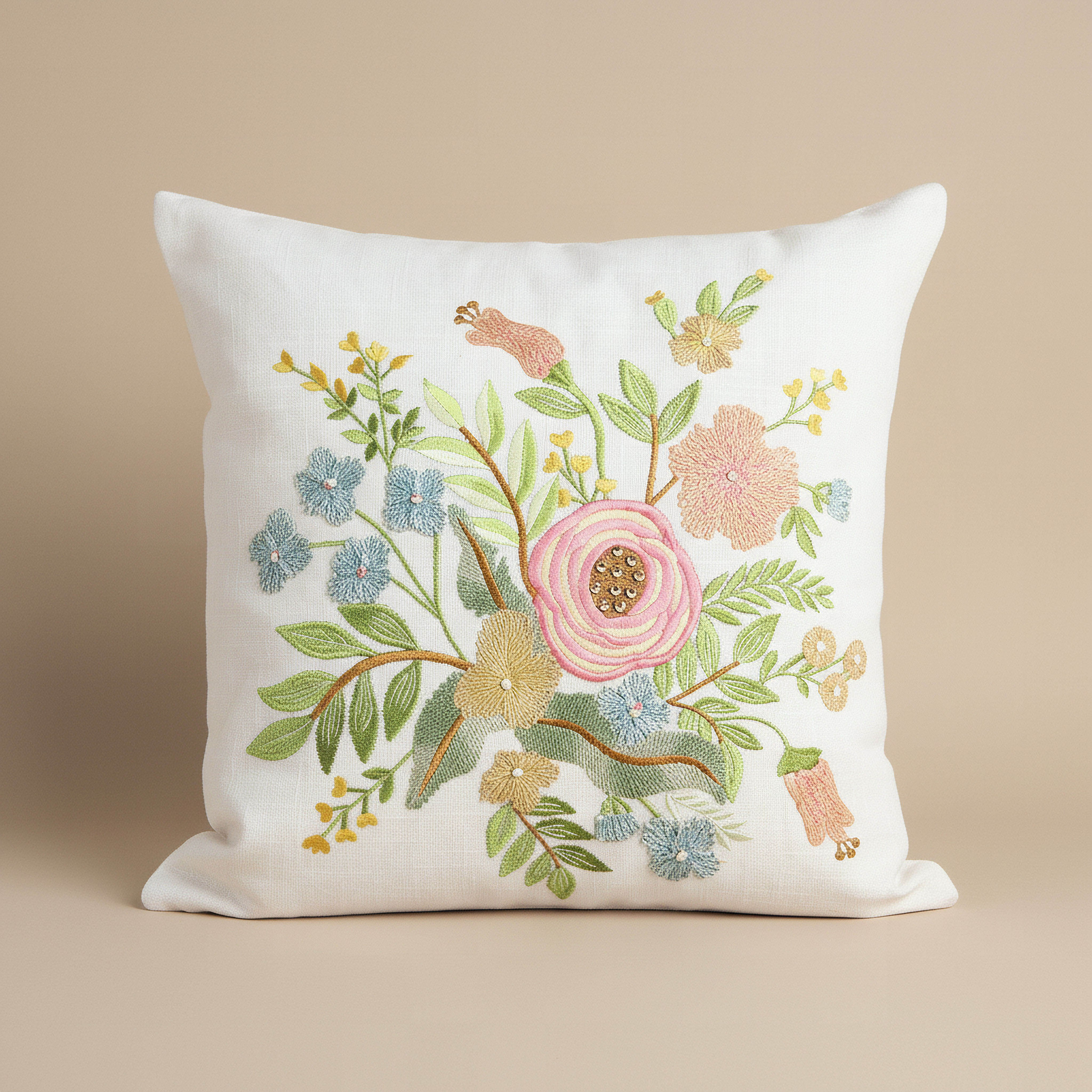 غطاء وسادة بتطريز زهور من إيج - 50×50 سم-hbxhomeware-hbxbedroom-image-1
