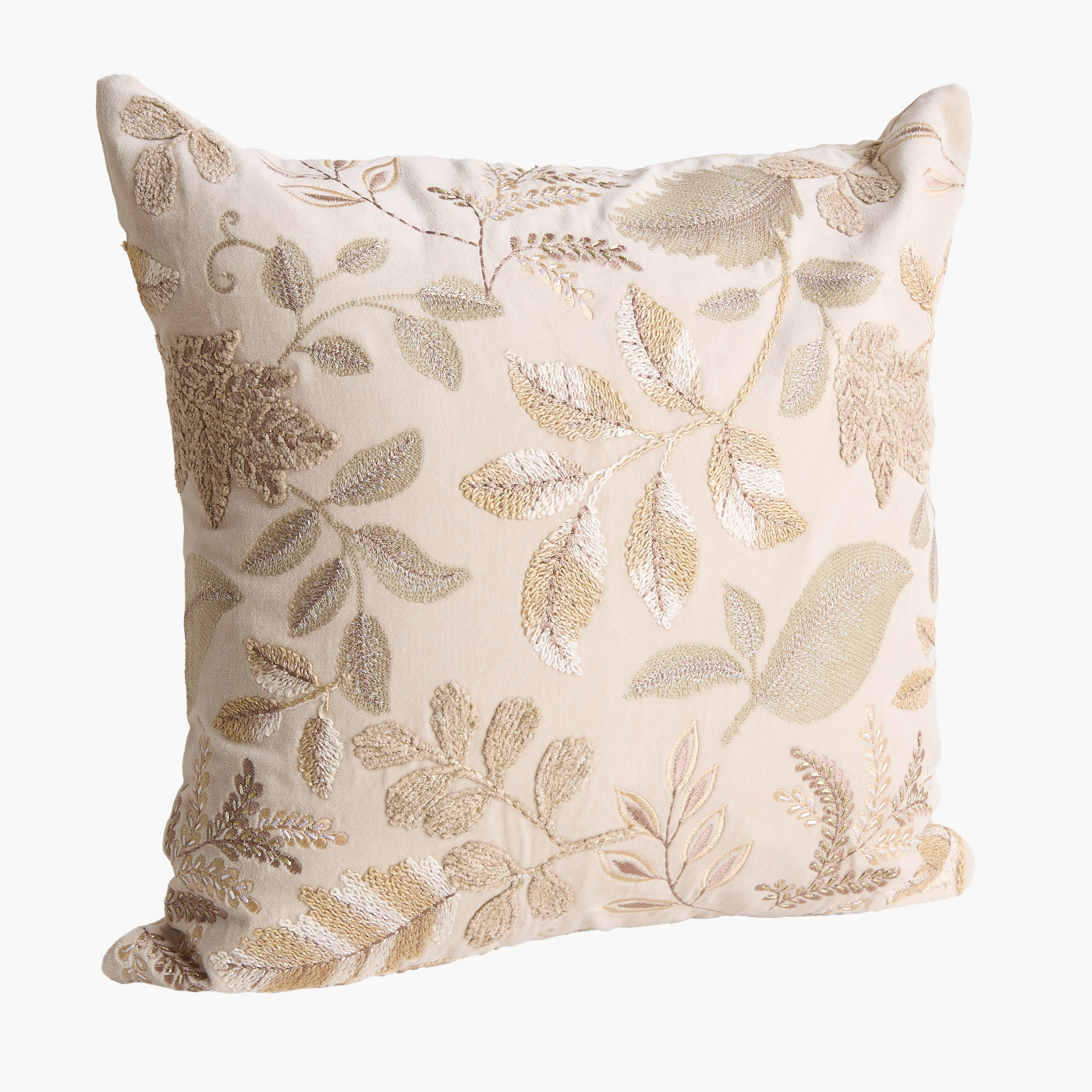 Foila Embroidered Leaf Filled Cushion - 50x50 cm-hbxhomeware-hbxbedroom-image-9
