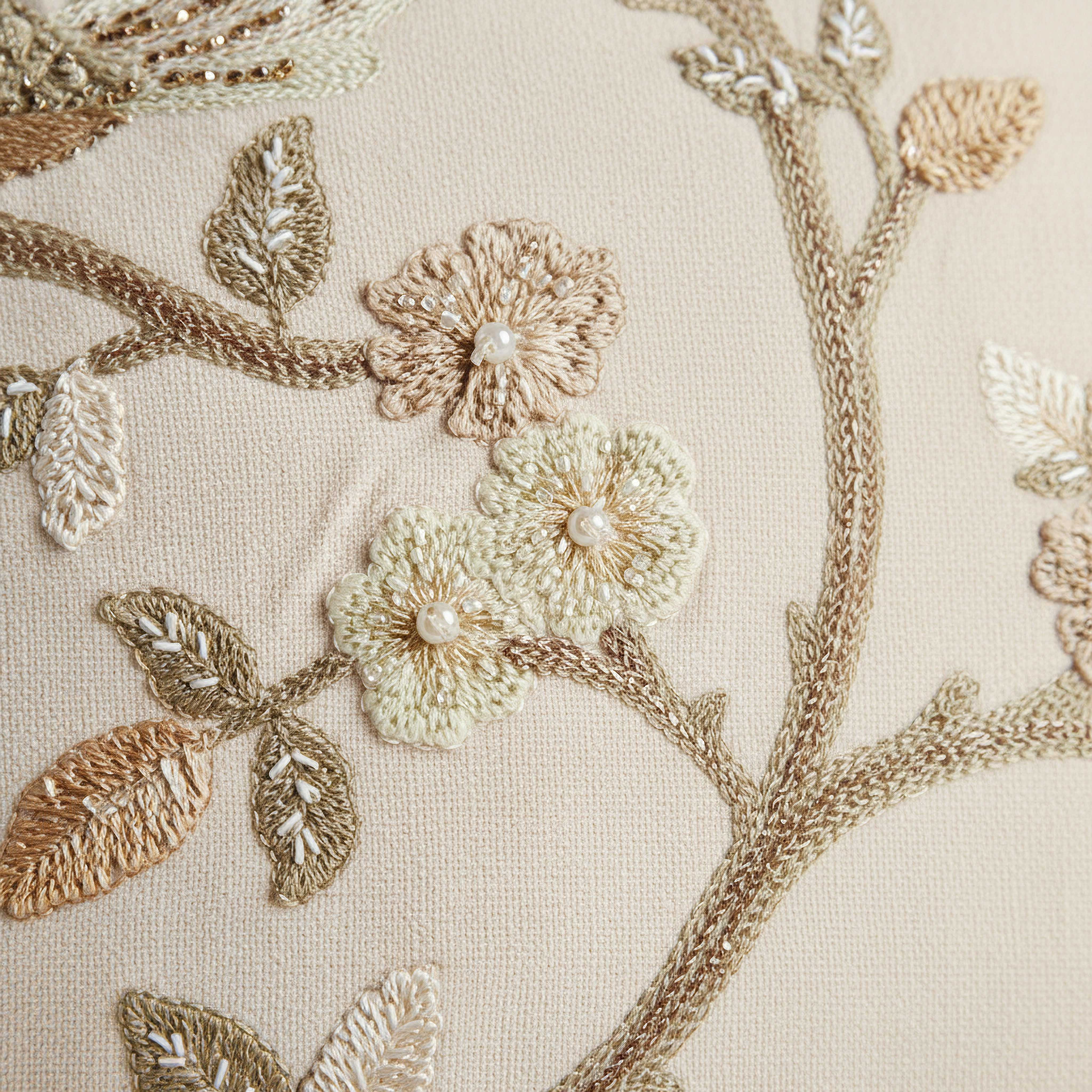 Foila Embroidered Bird Filled Cushion - 50x50 cm-hbxhomeware-hbxbedroom-image-2