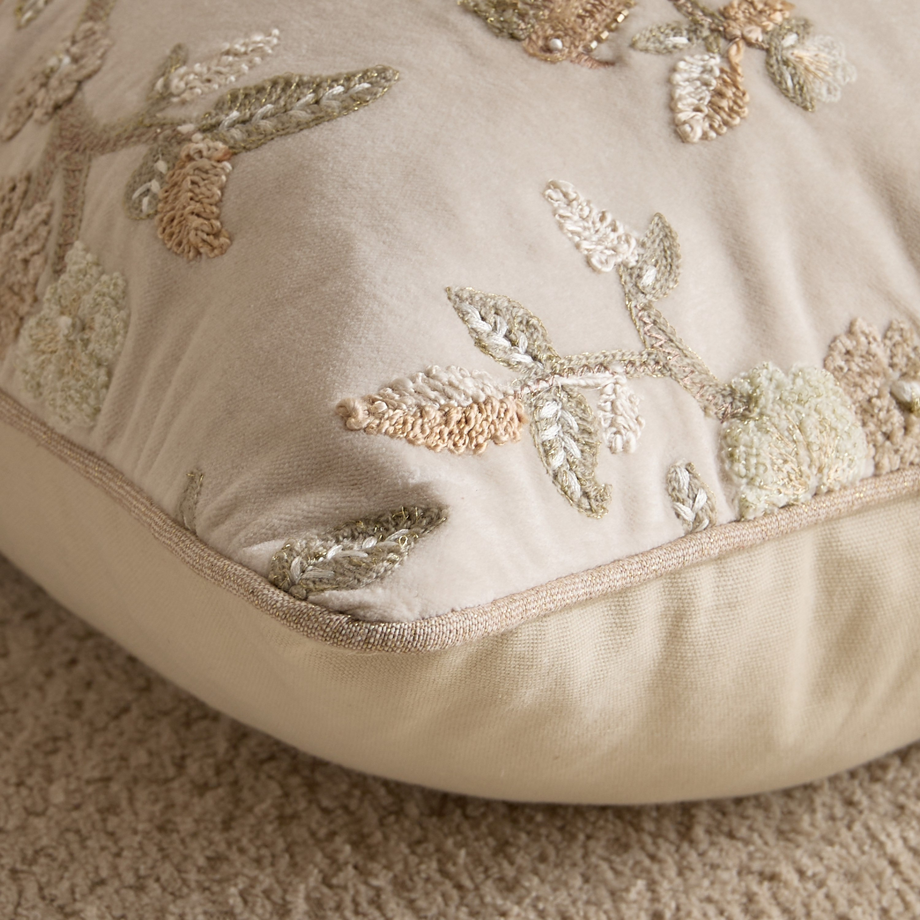 Foila Embroidered Bird Filled Cushion - 50x50 cm-hbxhomeware-hbxbedroom-image-6