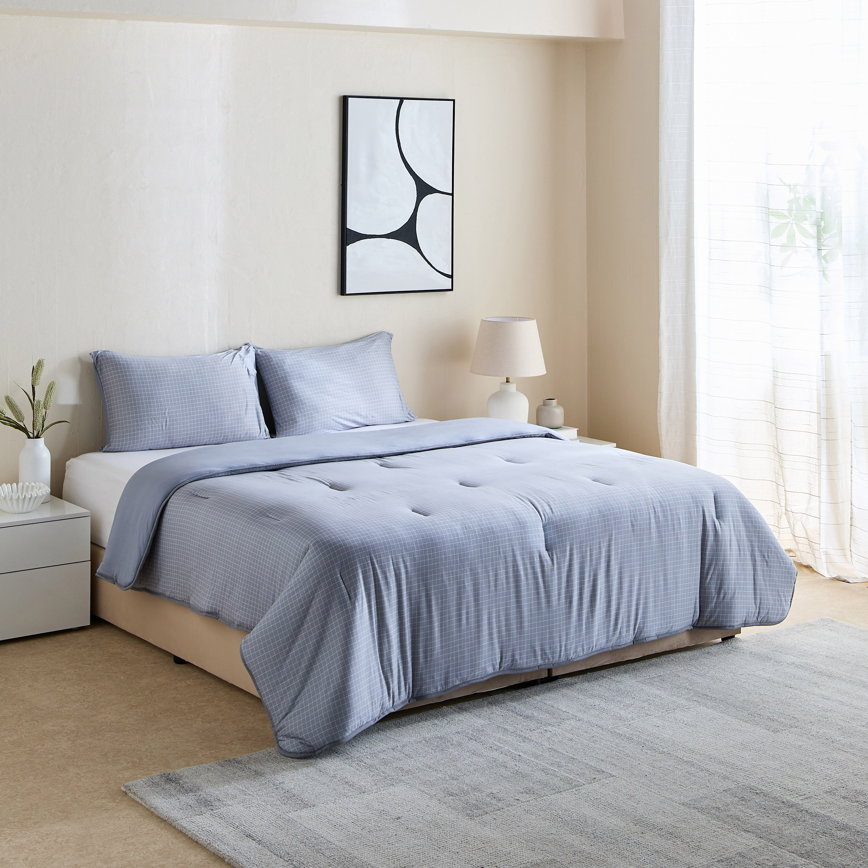 Ferum 3-Piece Stripe Microfibre Jersey King Comforter Set - 220x240 cm-hbxhomeware-hbxbedroom-image-7