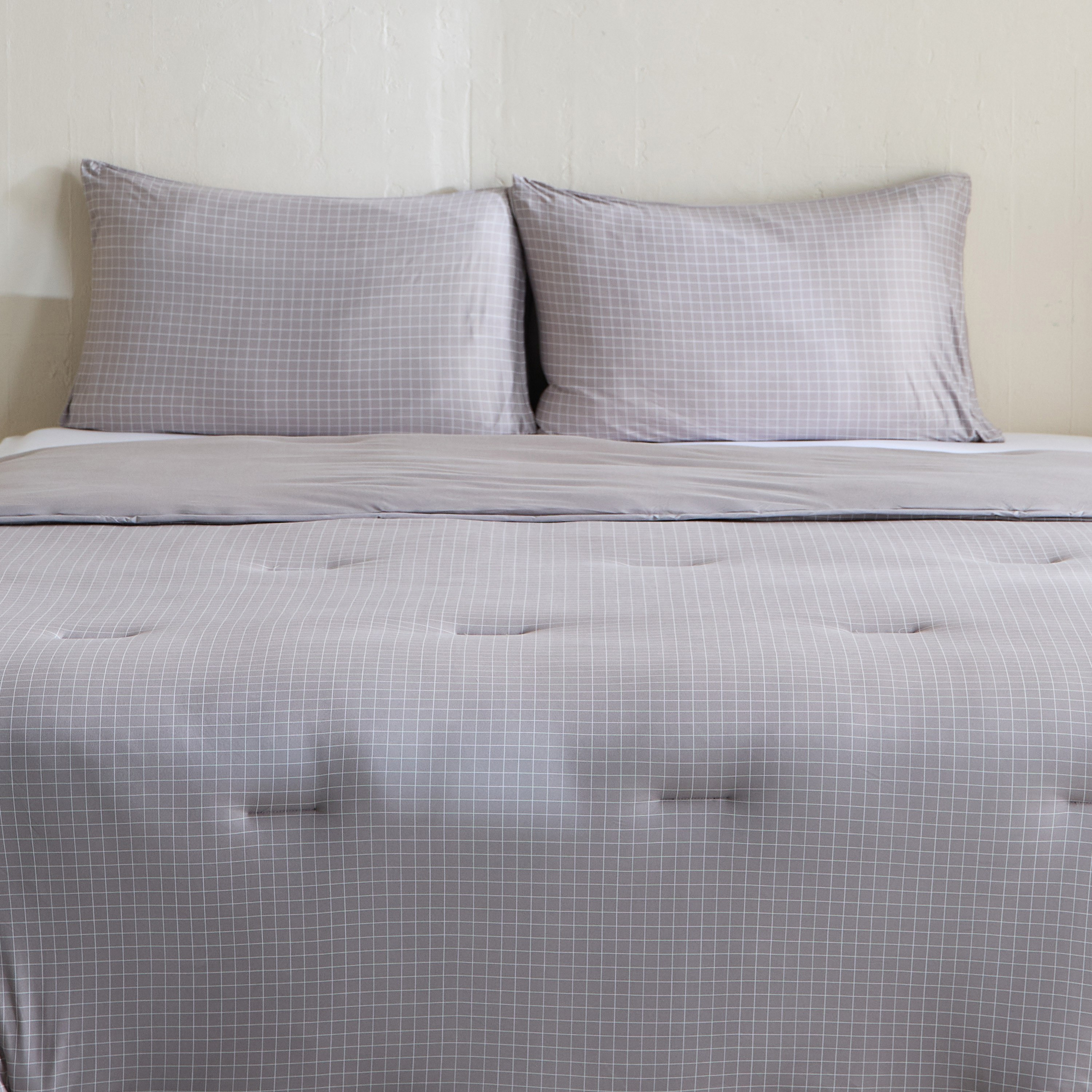 طقم لحاف كينج مخطط من الألياف الدقيقة جيرسي 3 قطع من فيروم - 220x240 سم-hbxhomeware-hbxbedroom-image-2