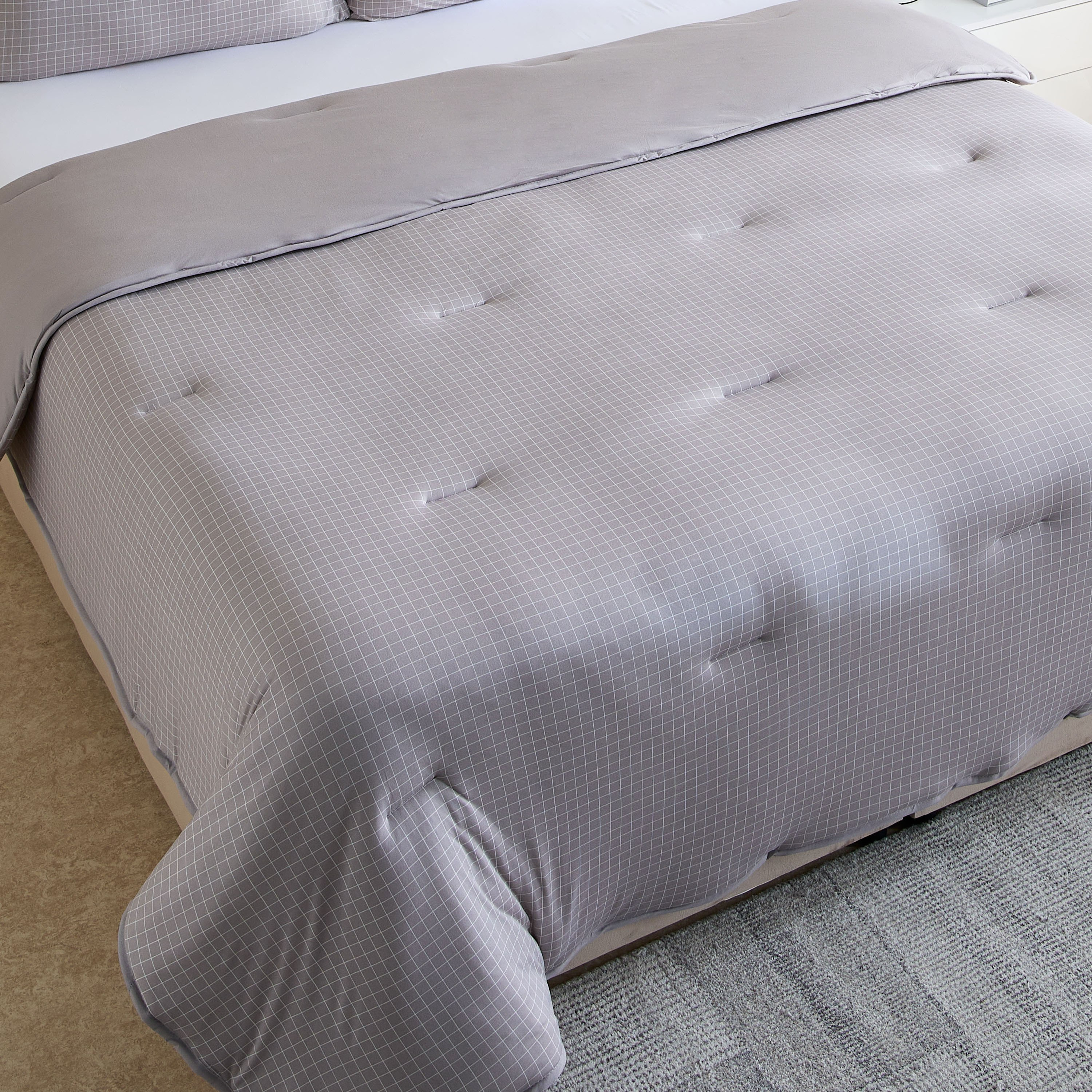 طقم لحاف كينج مخطط من الألياف الدقيقة جيرسي 3 قطع من فيروم - 220x240 سم-hbxhomeware-hbxbedroom-image-3