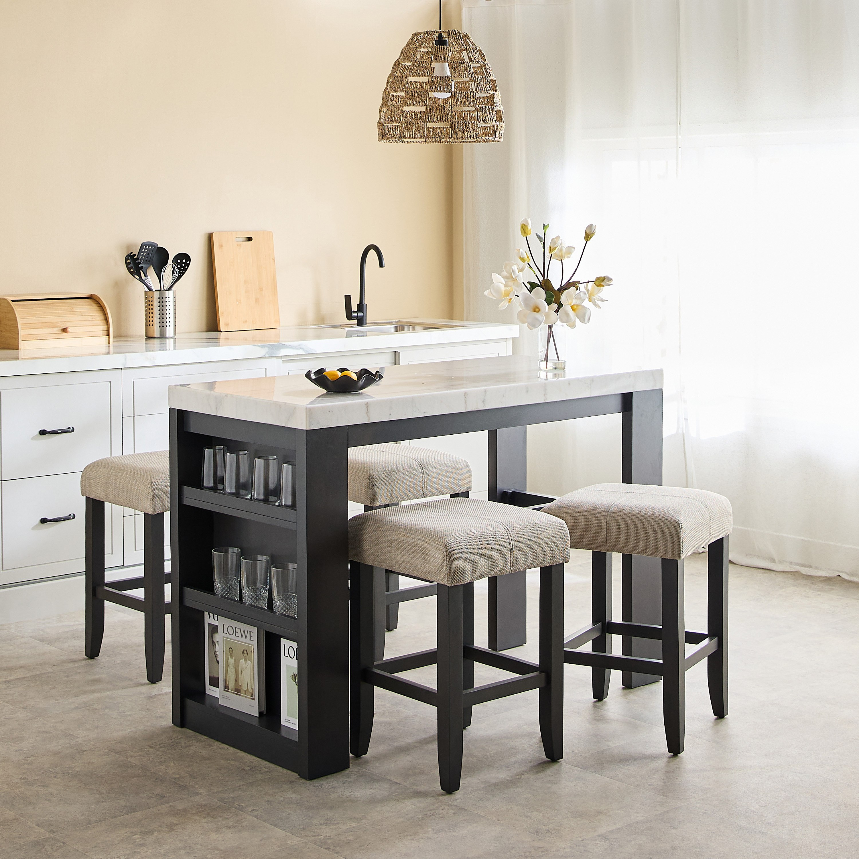 Orlando NXT 4-Seater Genuine Marble Top Kitchen Island Set-hbxdiningroom-diningtablesandsets-diningsets-fourseater-image-10