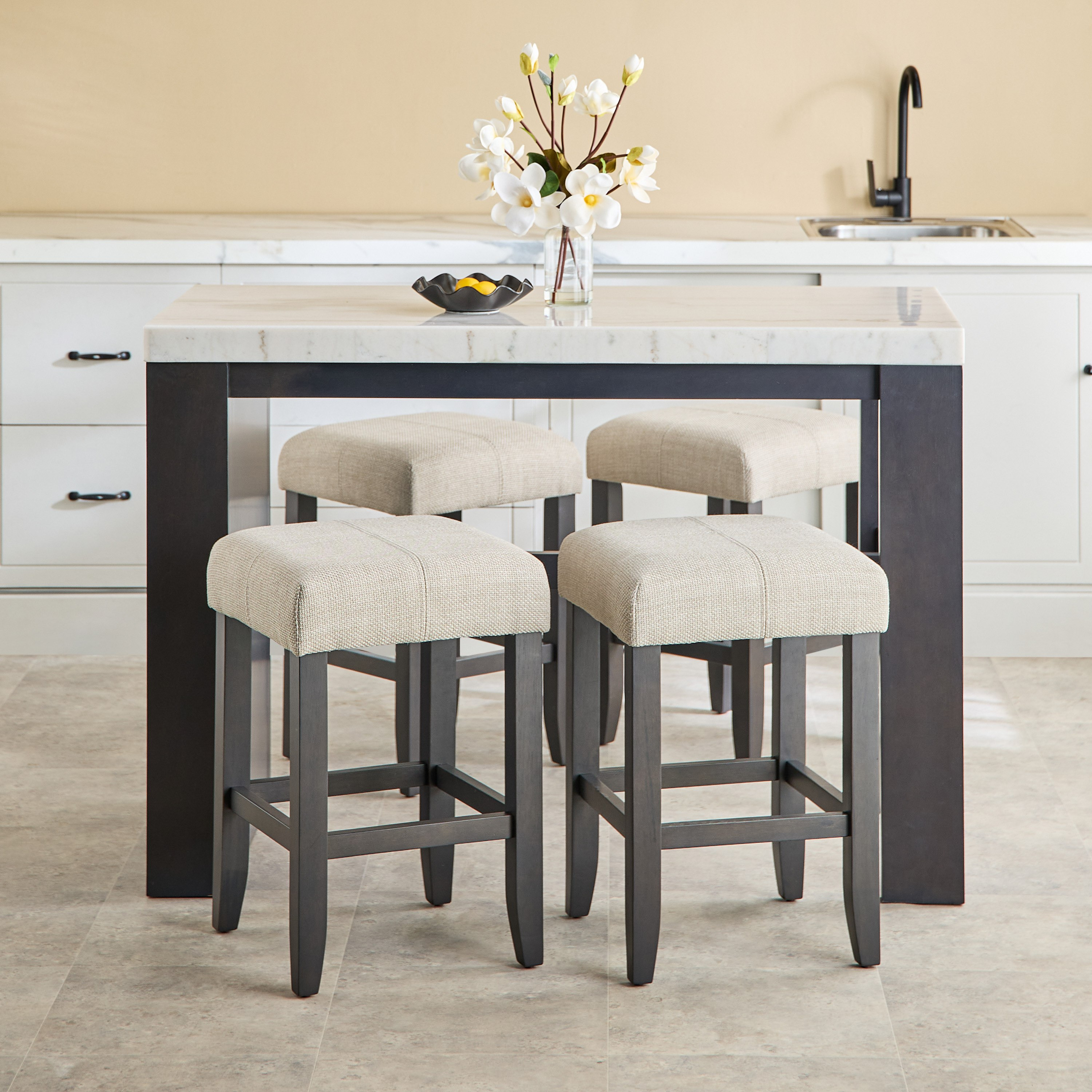 Orlando NXT 4-Seater Genuine Marble Top Kitchen Island Set-hbxdiningroom-diningtablesandsets-diningsets-fourseater-image-2