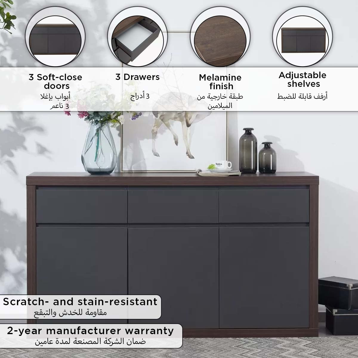 Winchester 3-Door Sideboard with 3 Drawers-hbxfurniture-diningroom-buffetsandsideboards-image-6