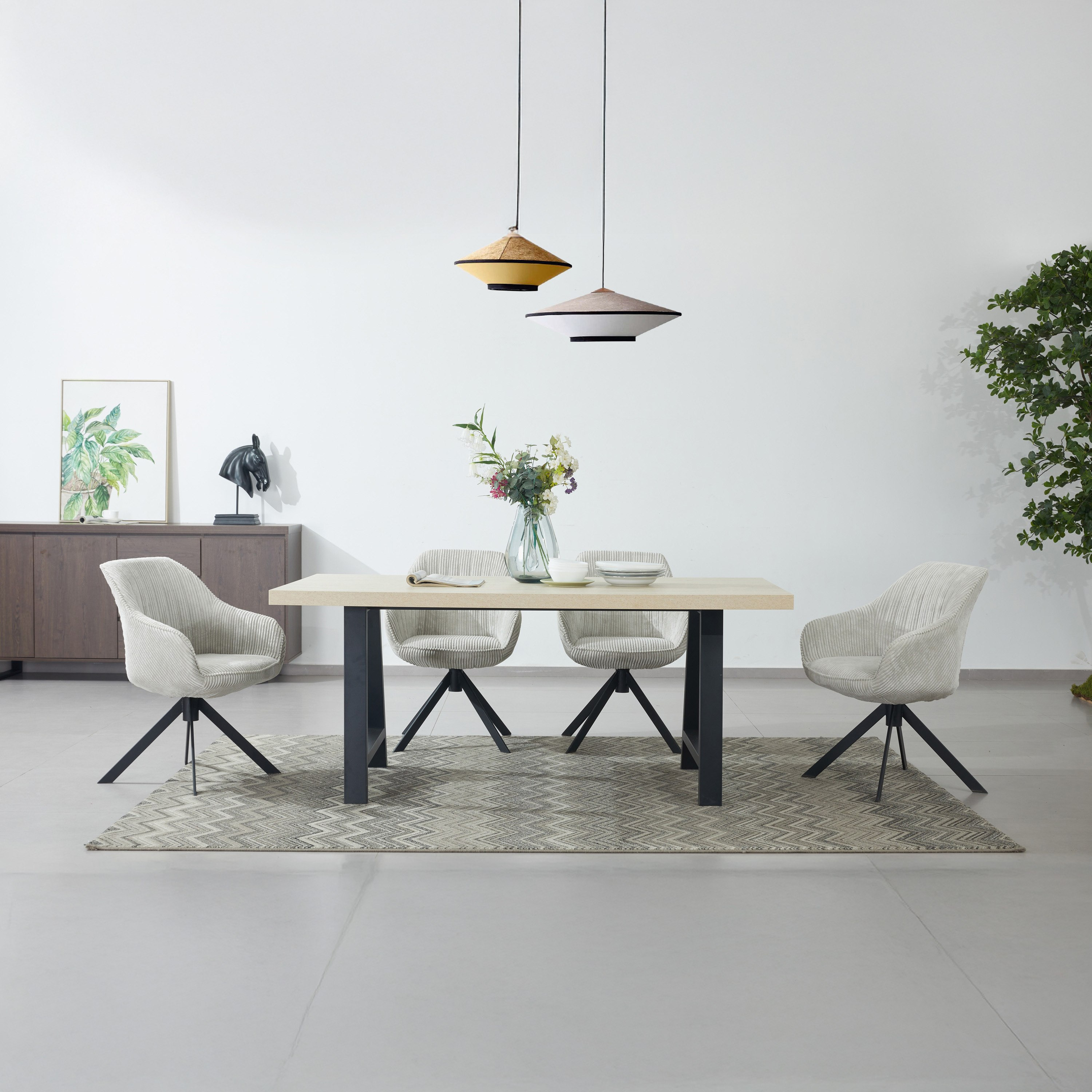 سطح طاولة سفرة قياسي 6 مقاعد من أيريس-hbxfurniture-modular-modulardining-iris-image-6