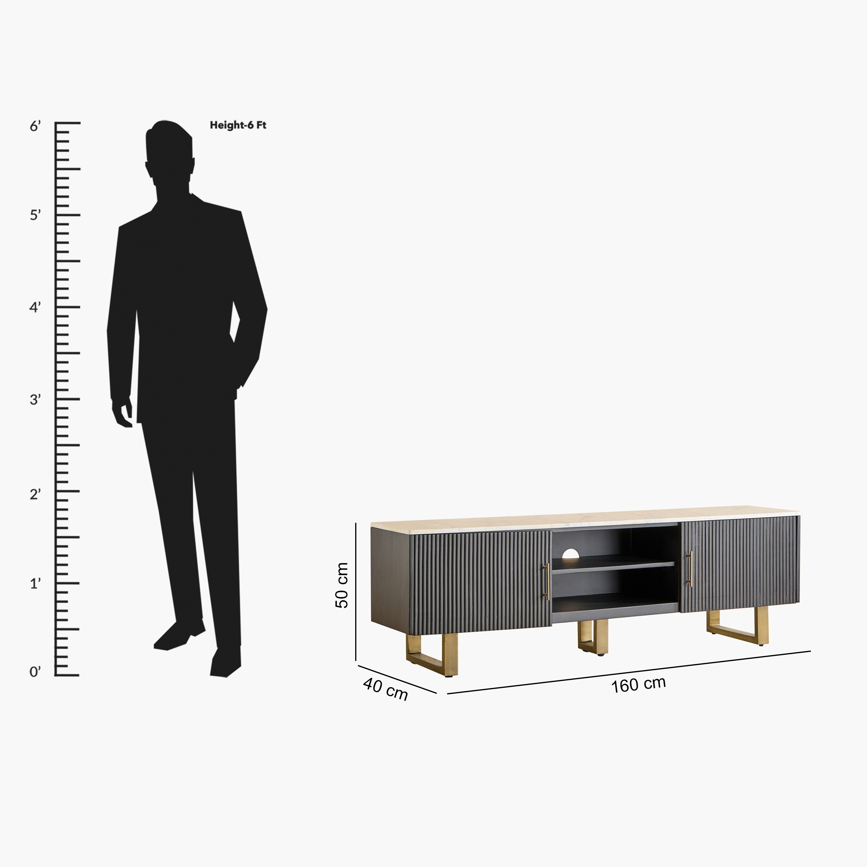 Cavon Fabio Portola 1.6 Metre Solid Wood TV Unit with Genuine Marble Top for TVs up to 70 inches-hbxlivingroom-mediaunitsandstorage-tvunits-image-11